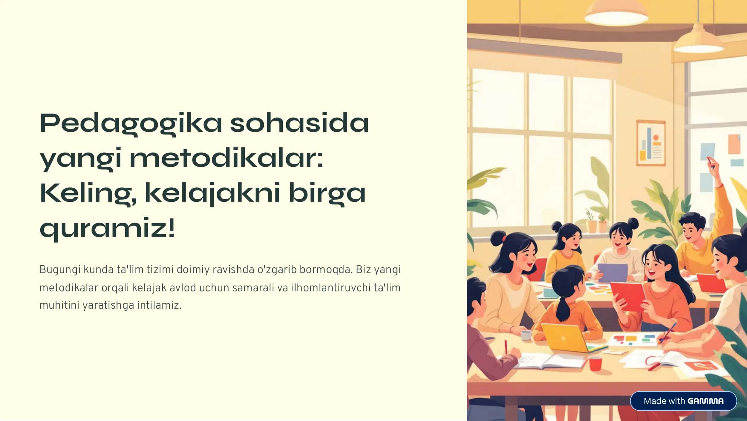 Yangi metodikalar pedagogikasi 1