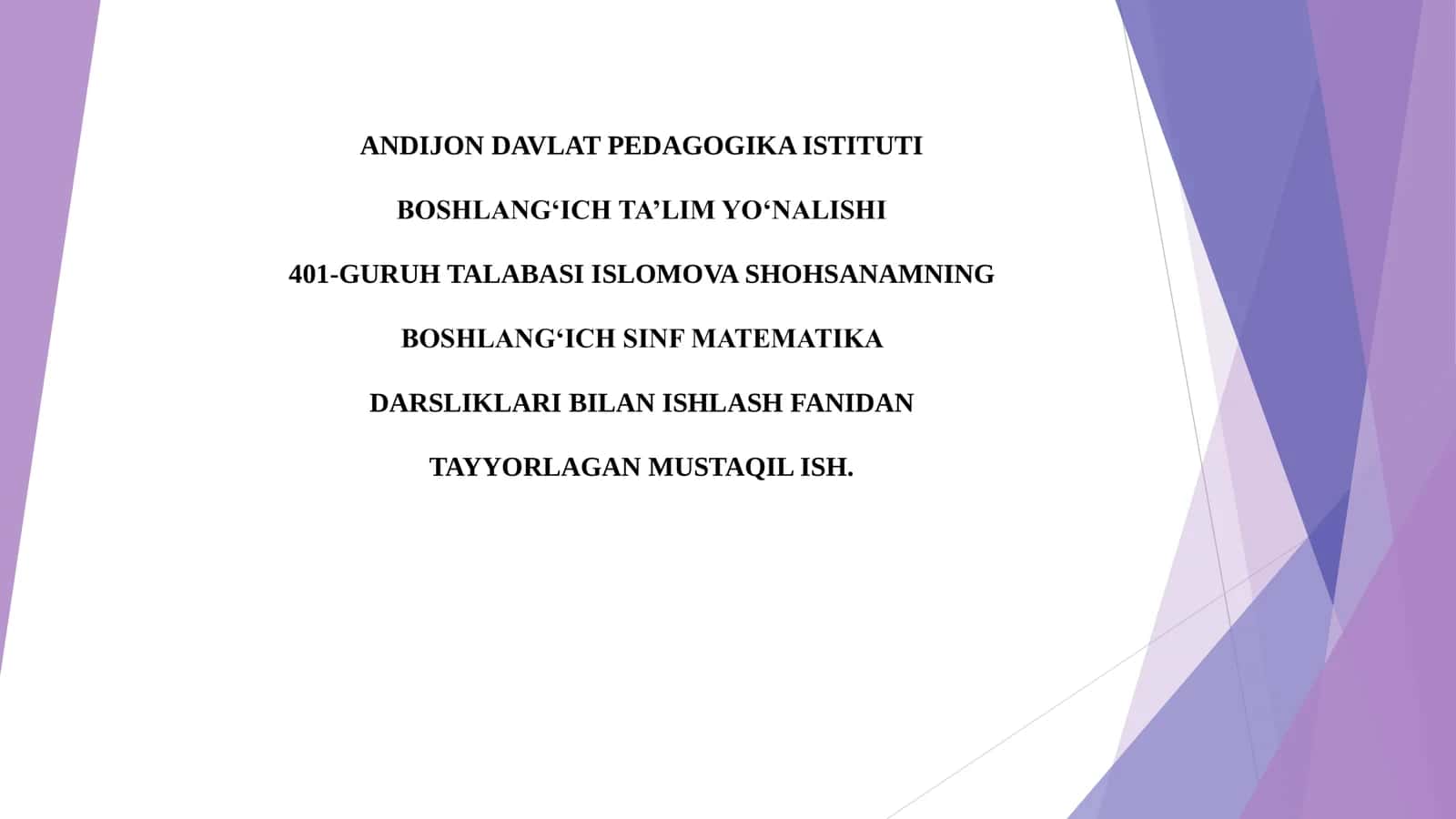 Darsni tashkil qilish, ko‘rgazmalilik hamda didaktik materiallardan foydalanish 1
