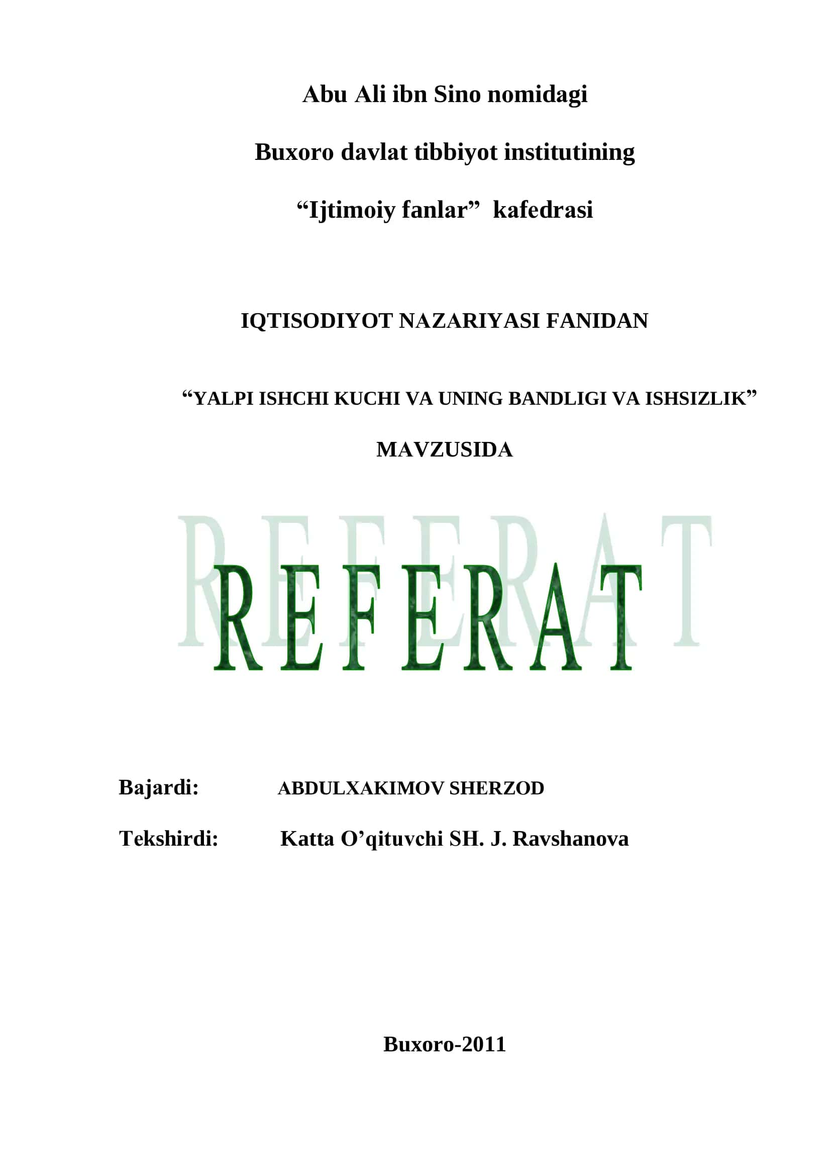 IQTISODIYOT NAZARIYASI FANIDAN 1