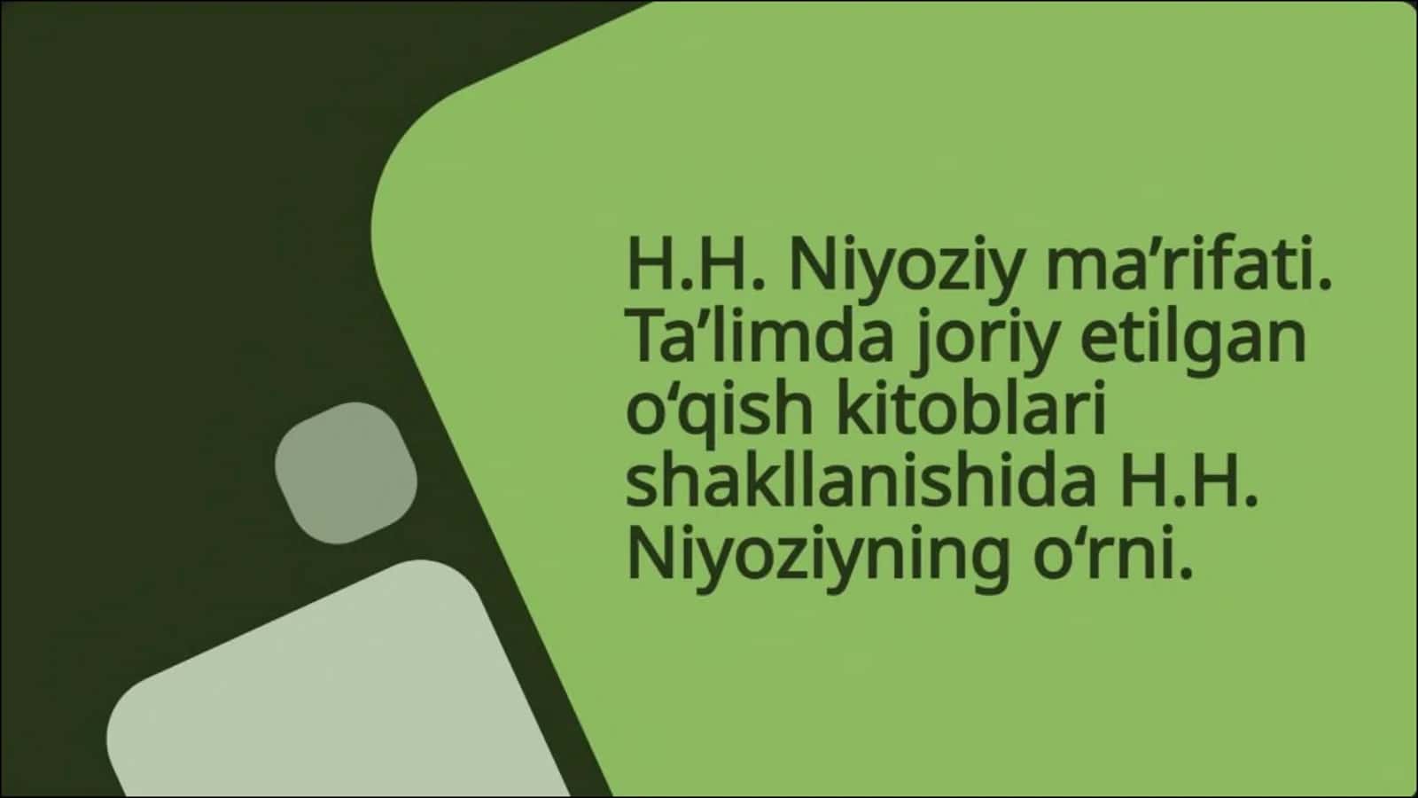 H.H. Niyoziy ma’rifati. Ta’limda joriy etilgan o‘qish kitoblari shakllanishida H.H. Niyoziyning o‘rni. 1