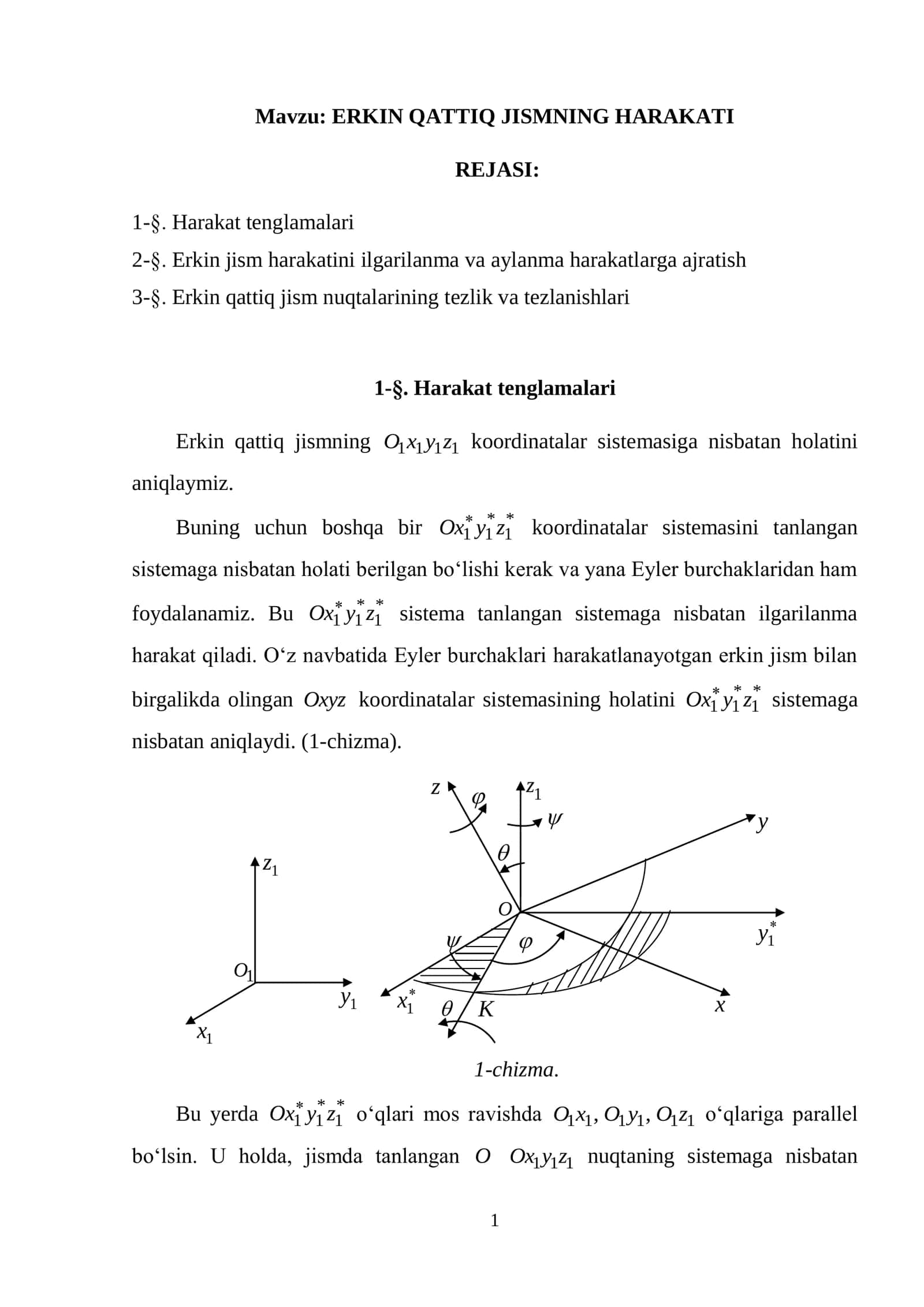 ERKIN QATTIQ JISMNING HARAKATI 1