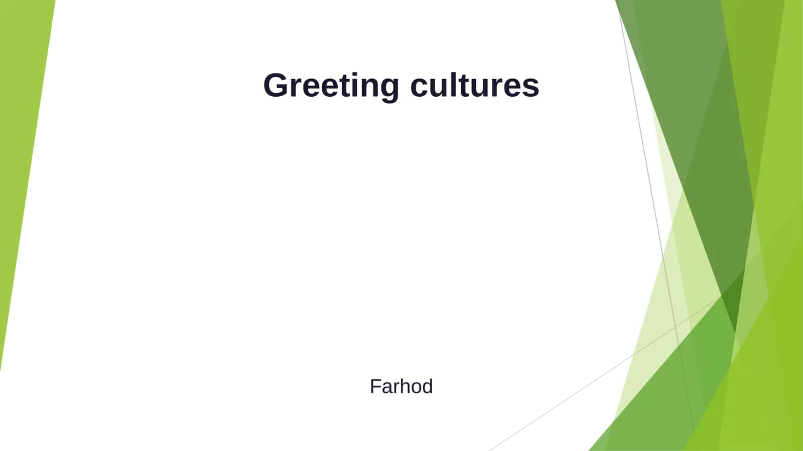 Greeting cultures 1