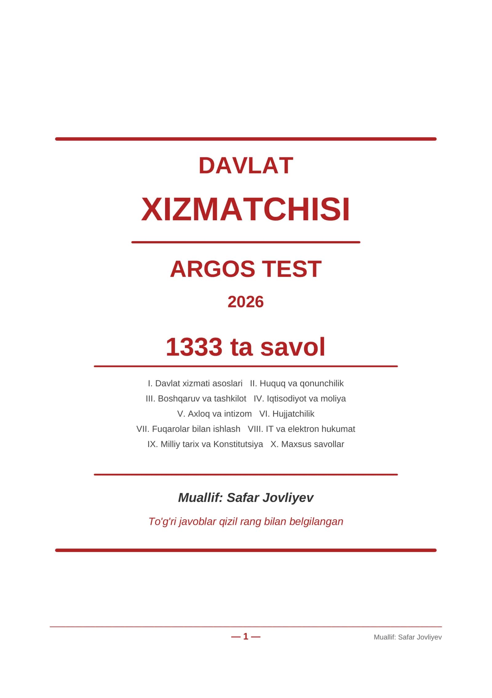 DAVLAT XIZMATCHISI ARGOS TEST 2026 1