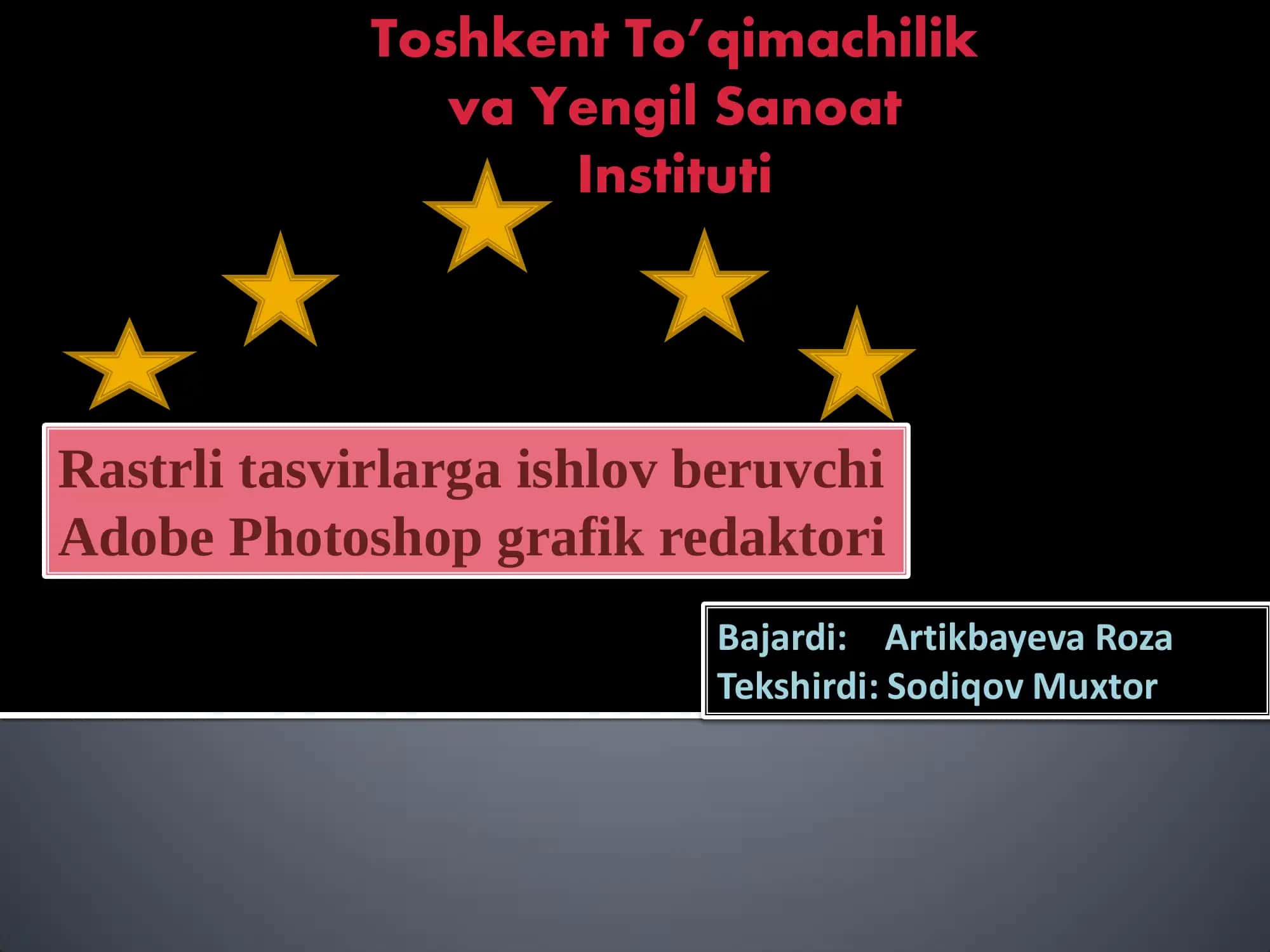 Adobe Photoshop grafik redaktori 1