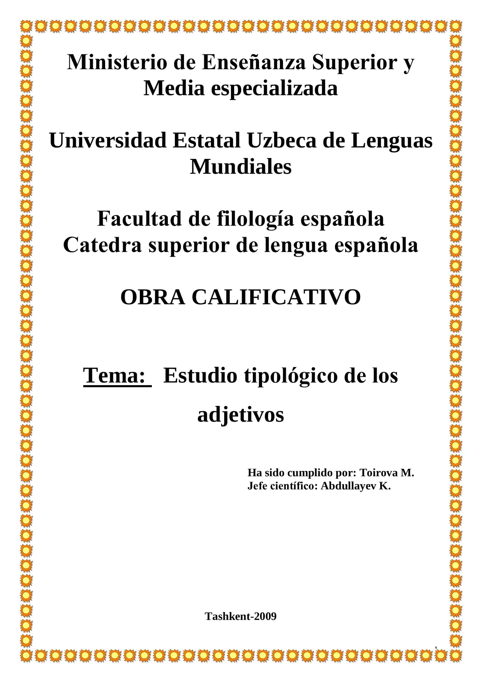 Estudio tipológico de los adjetivos 1