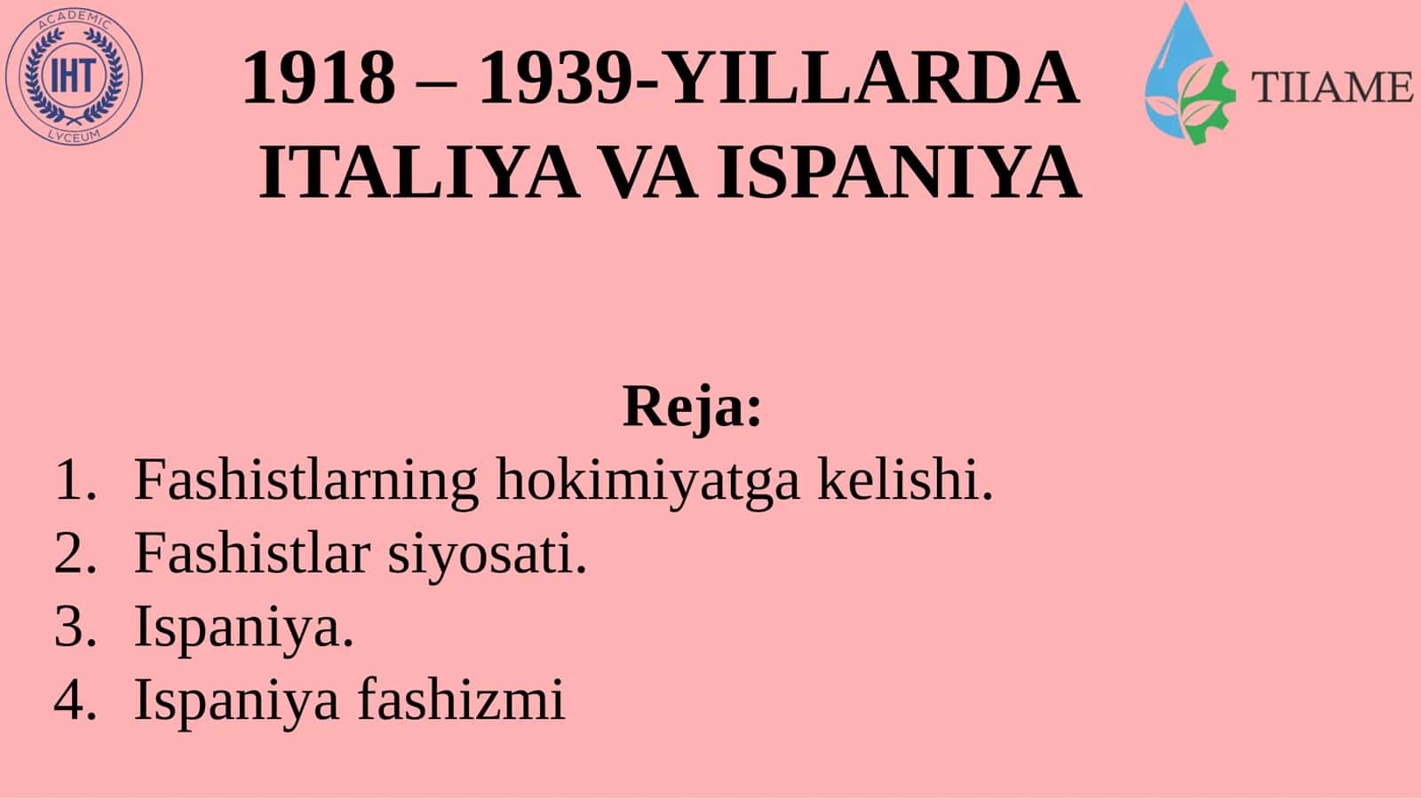 1918 – 1939-YILLARDA ITALIYA VA ISPANIYA 1