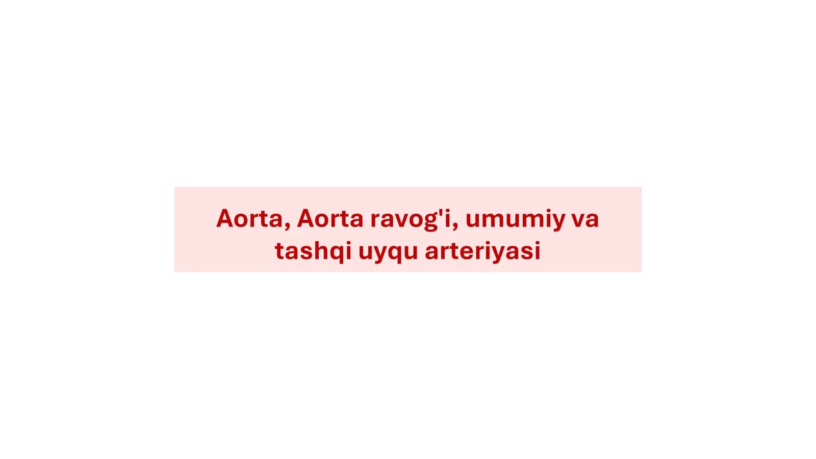Aorta, Aorta ravogʻi anatomiyasi 1