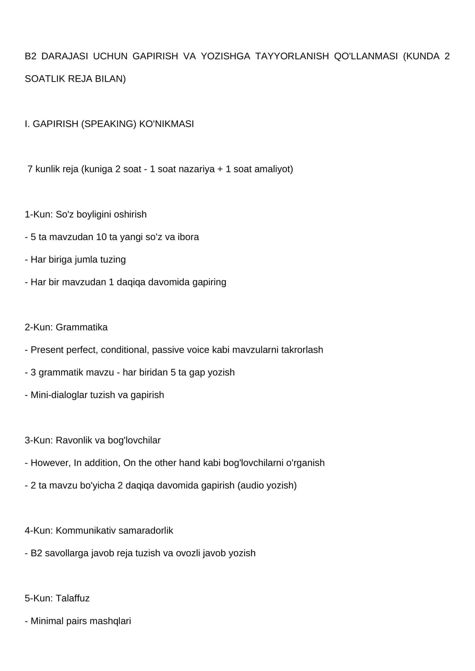 speaking va writing uchun qullanma 1