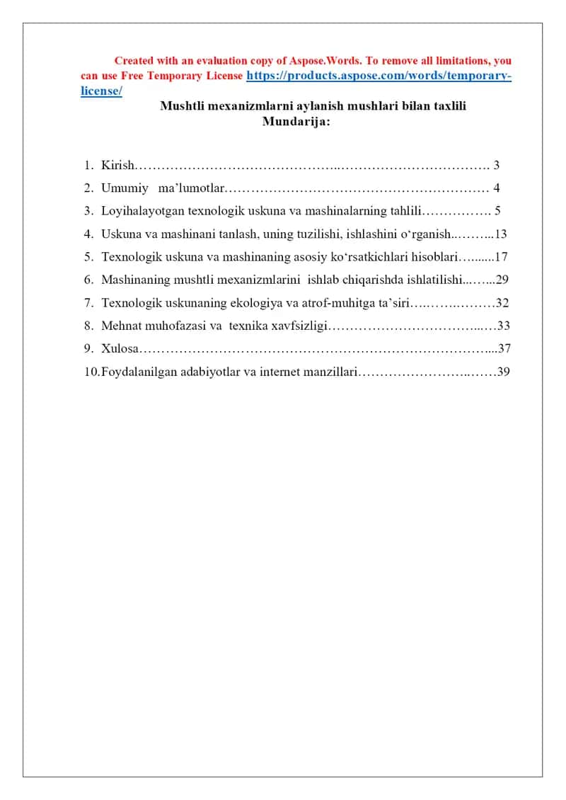 Mushtli mexanizmlarni aylanish mushlari bilan taxlili 1