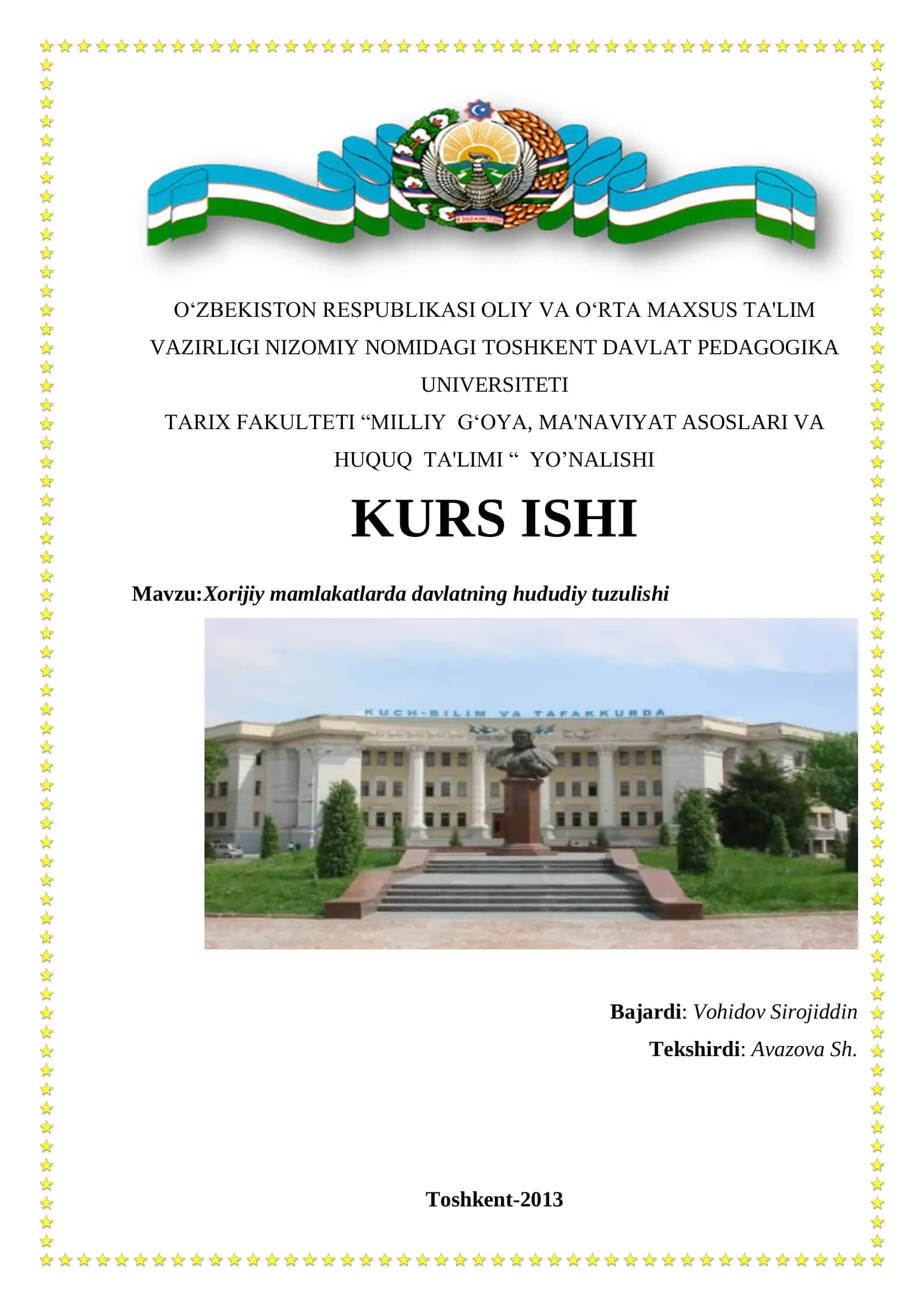 Xorijiy mamlakatlarda davlatning hududiy tuzulishi 1