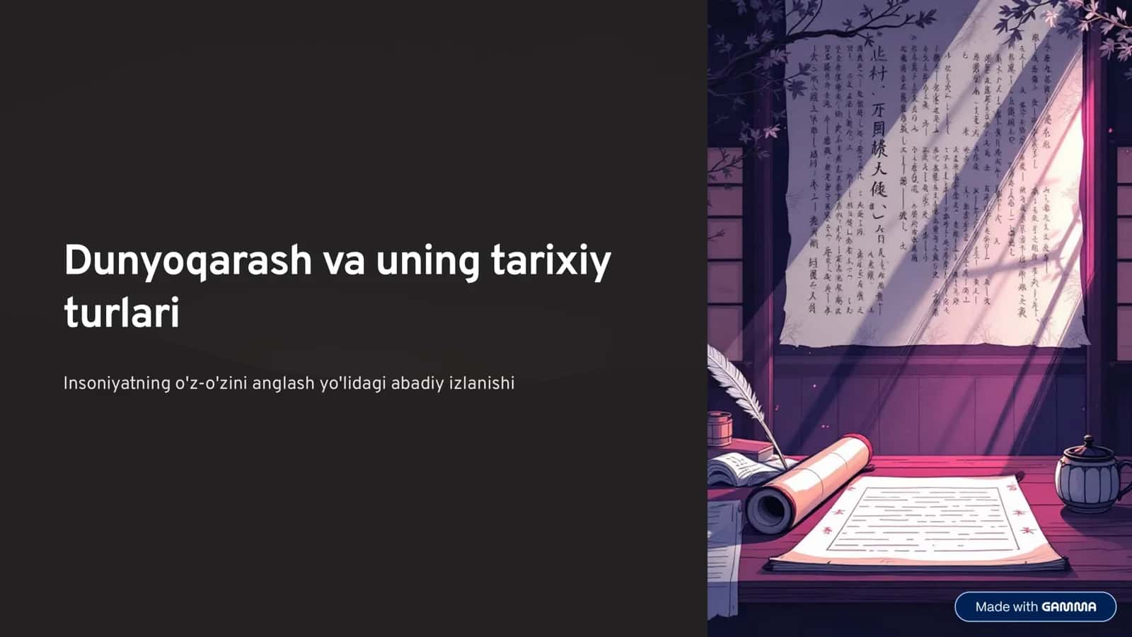 Dunyoqarash va uning tarixiy turlari 1