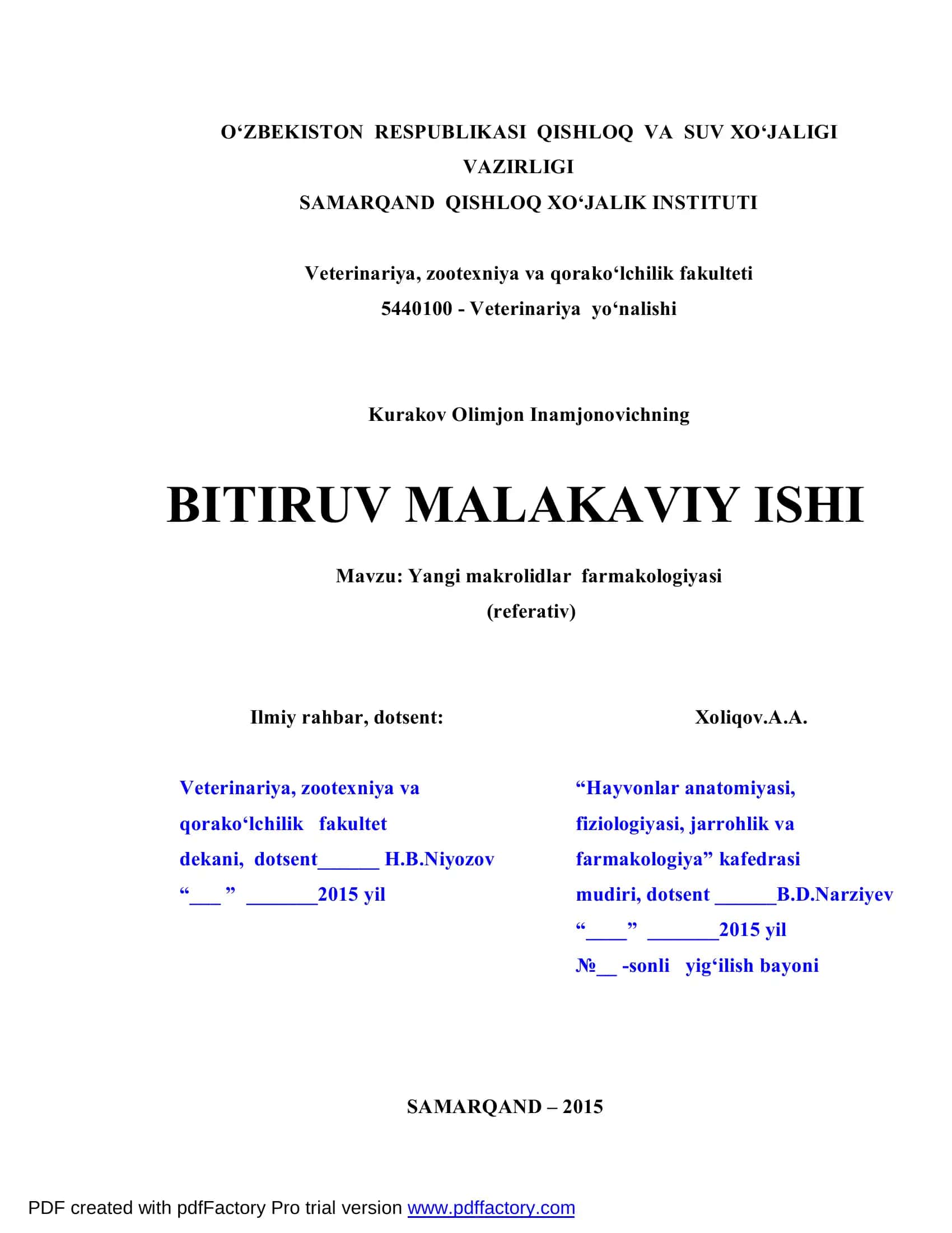 Yangi makrolidlar farmakologiyasi 1