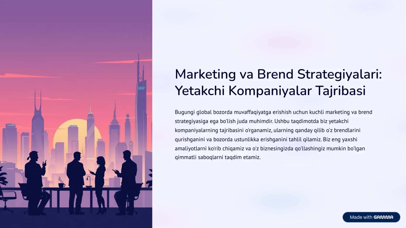 Marketing va Brend Strategiyalari: Yetakchi Kompaniyalar Tajribasi 1