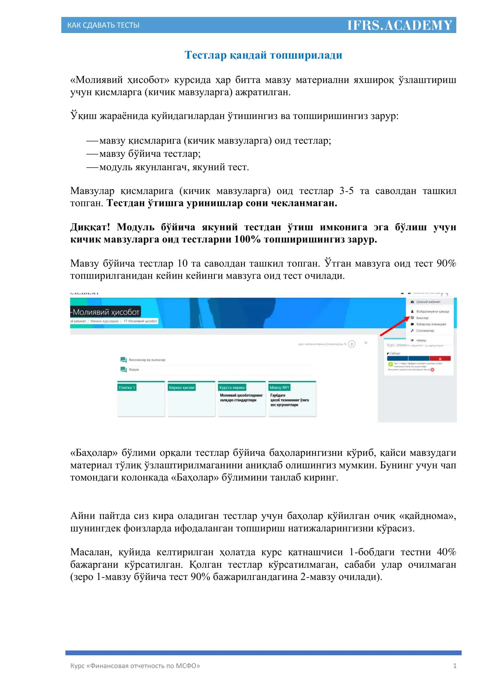 Курс «Финансовая отчетность по МСФО» 1