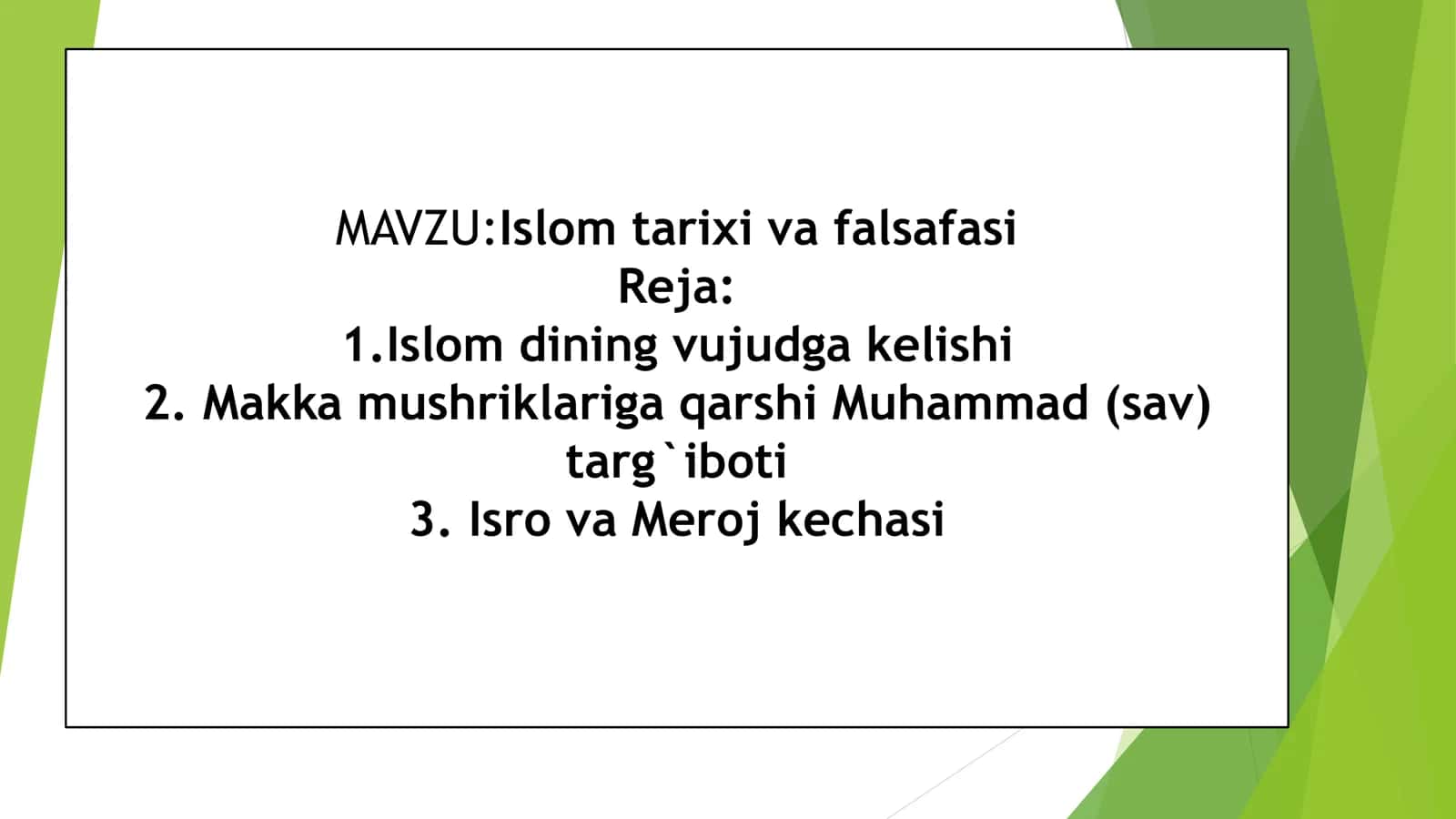 Islom tarixi va falsafasi 1