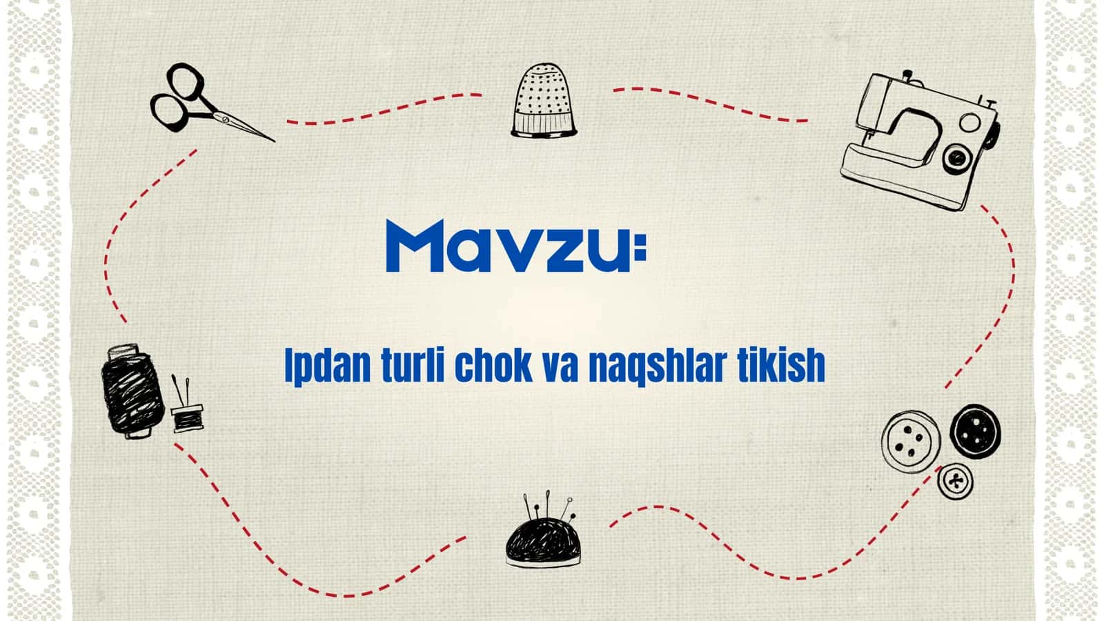 Ipdan turli chok va naqshlar tikish 1
