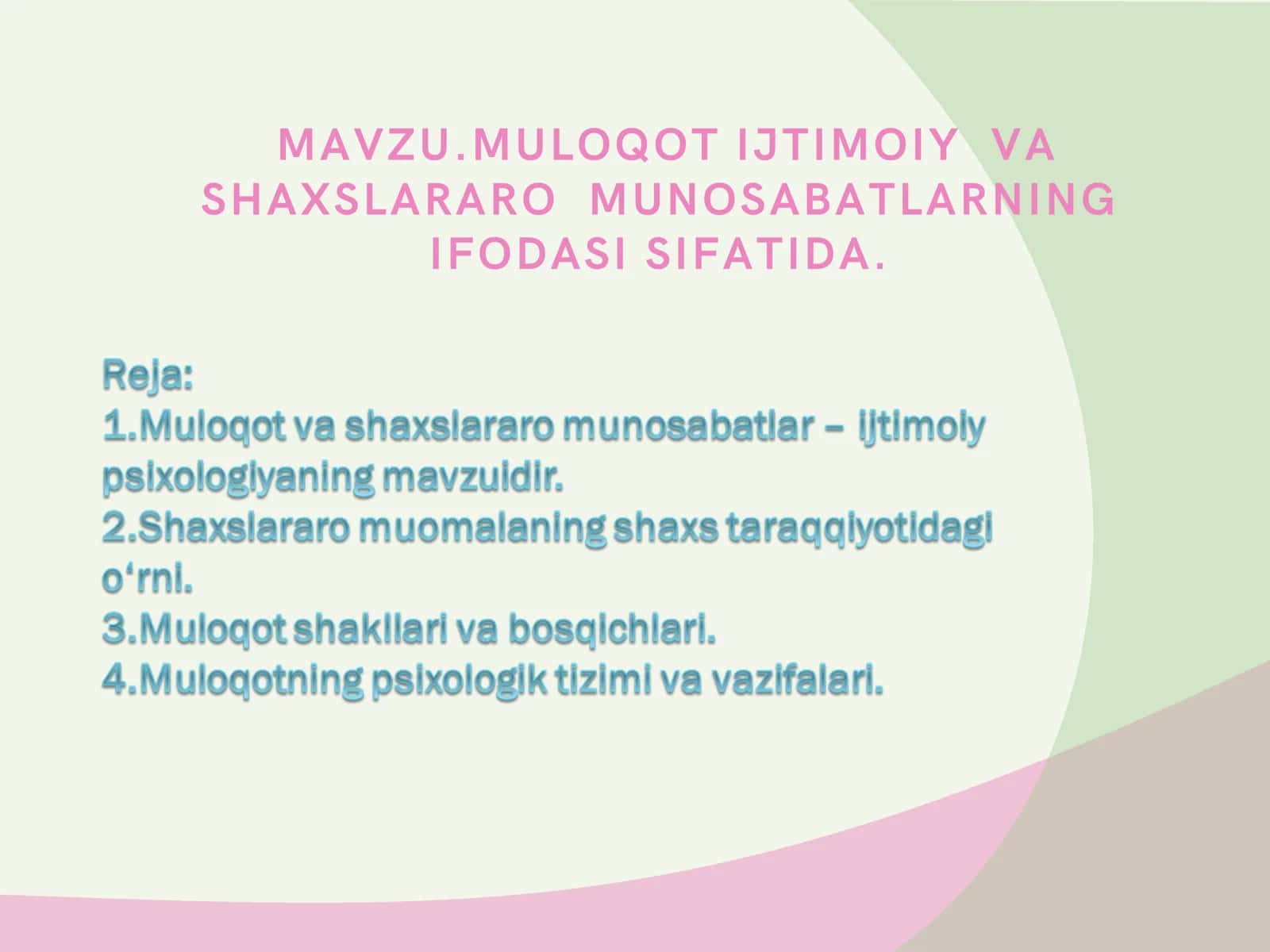 MULOQOT IJTIMOIY VA SHAXSLARARO MUNOSABATLARNING IFODASI SIFATIDA 1