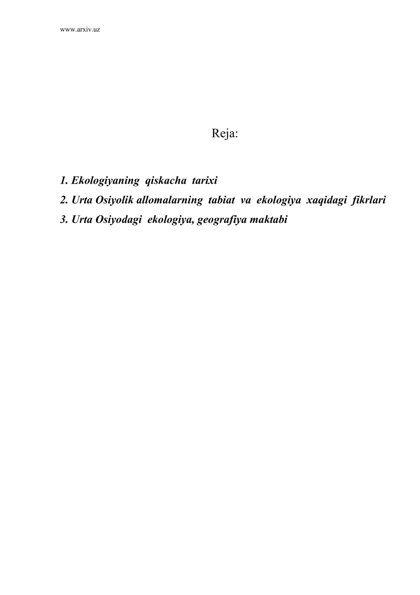 Urta Osiyolik allomalarning tabiat va ekologiya xaqidagi fikrlari 1