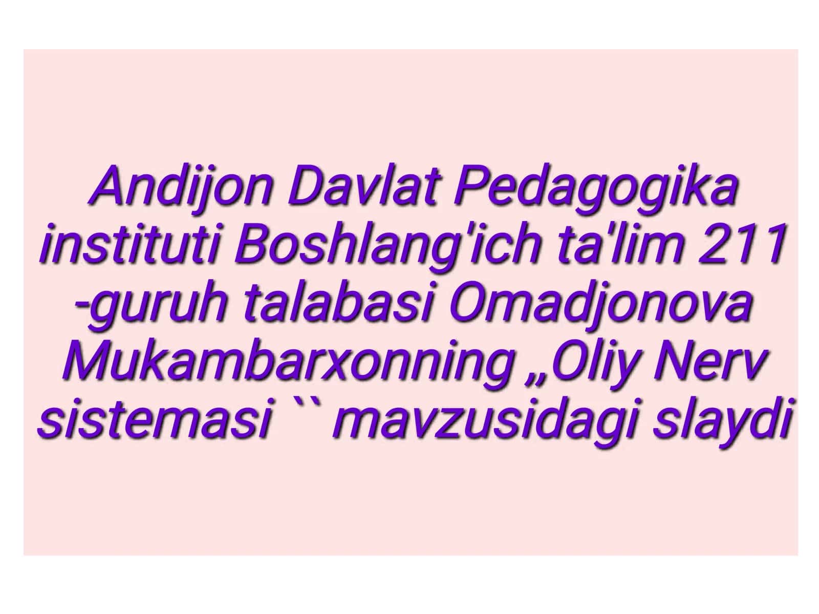 Oliy Nerv Sistemasi 1