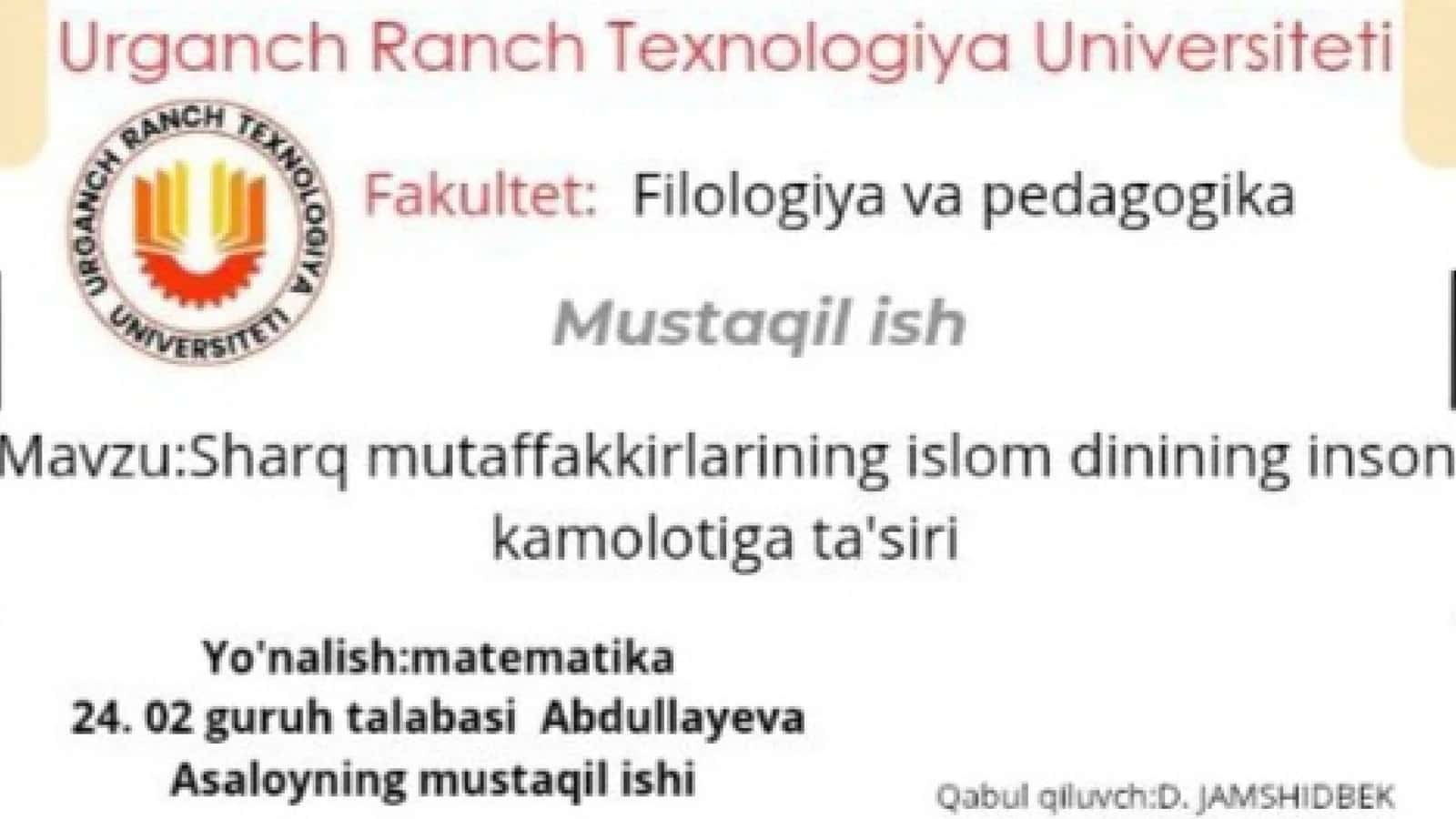 Islomiy tarbiya va komil inson 1