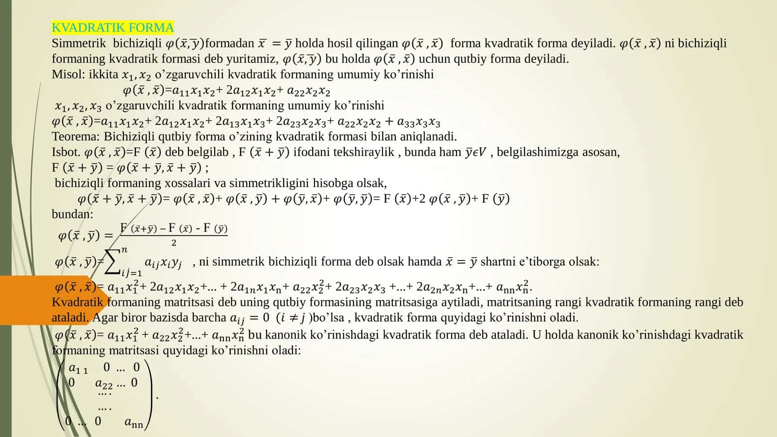 kvadratik forma 1