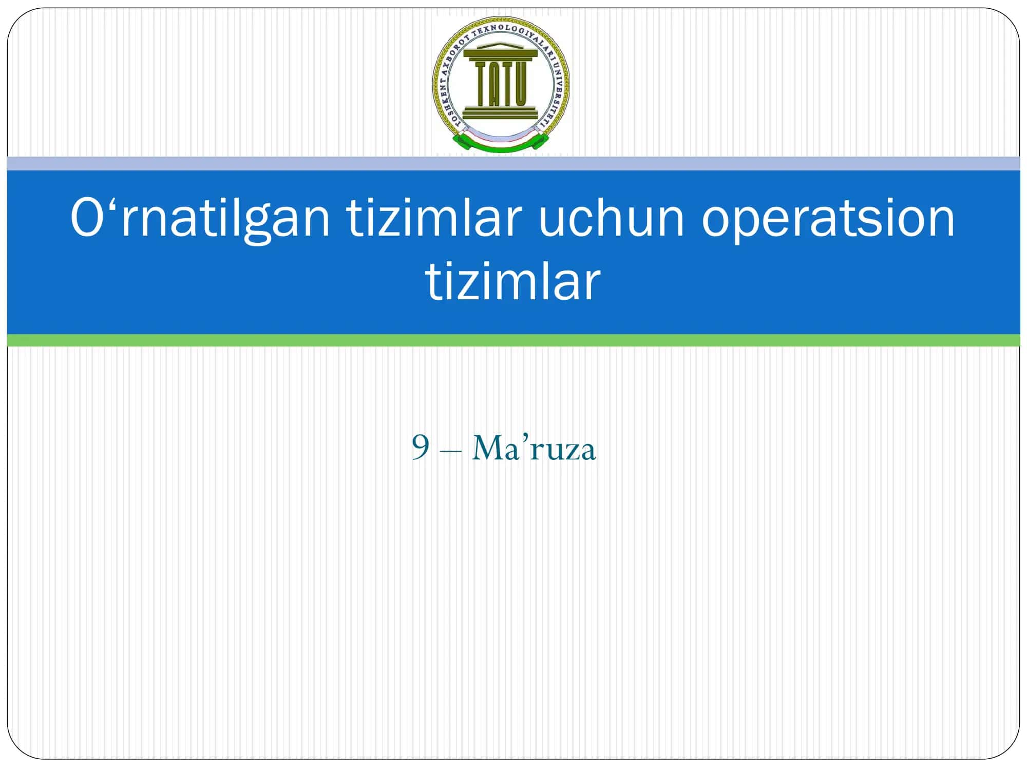 O'rnatilgan operatsion tizimlar 1