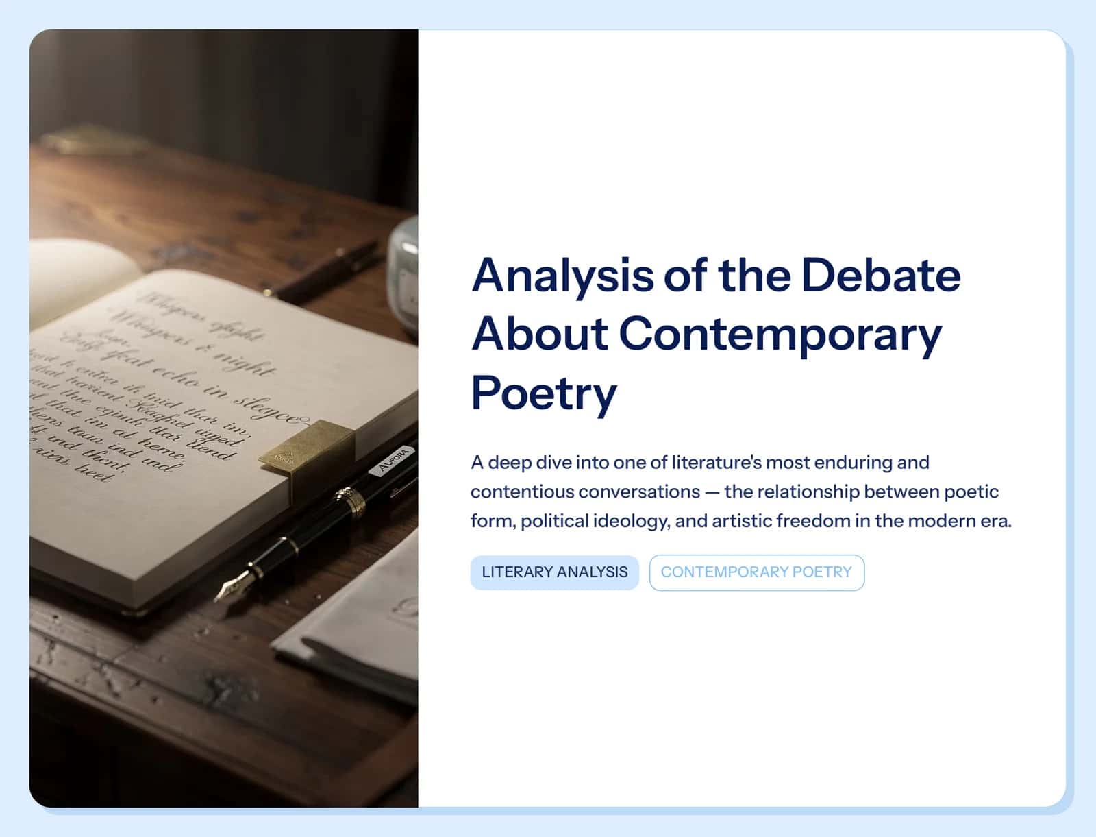 Contemporary Poetry: The Myth of Free Verse 1
