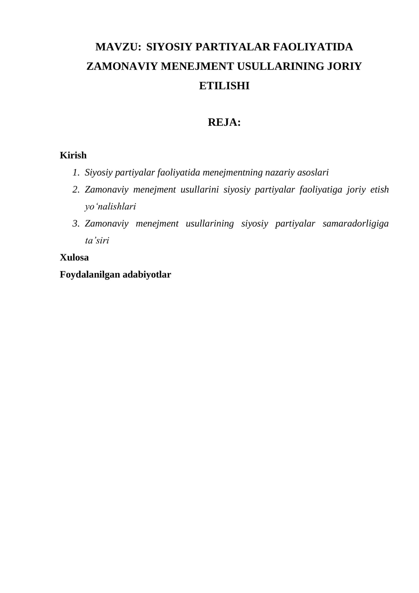 SIYOSIY PARTIYALAR FAOLIYATIDA ZAMONAVIY MENEJMENT USULLARINING JORIY ETILISHI 1