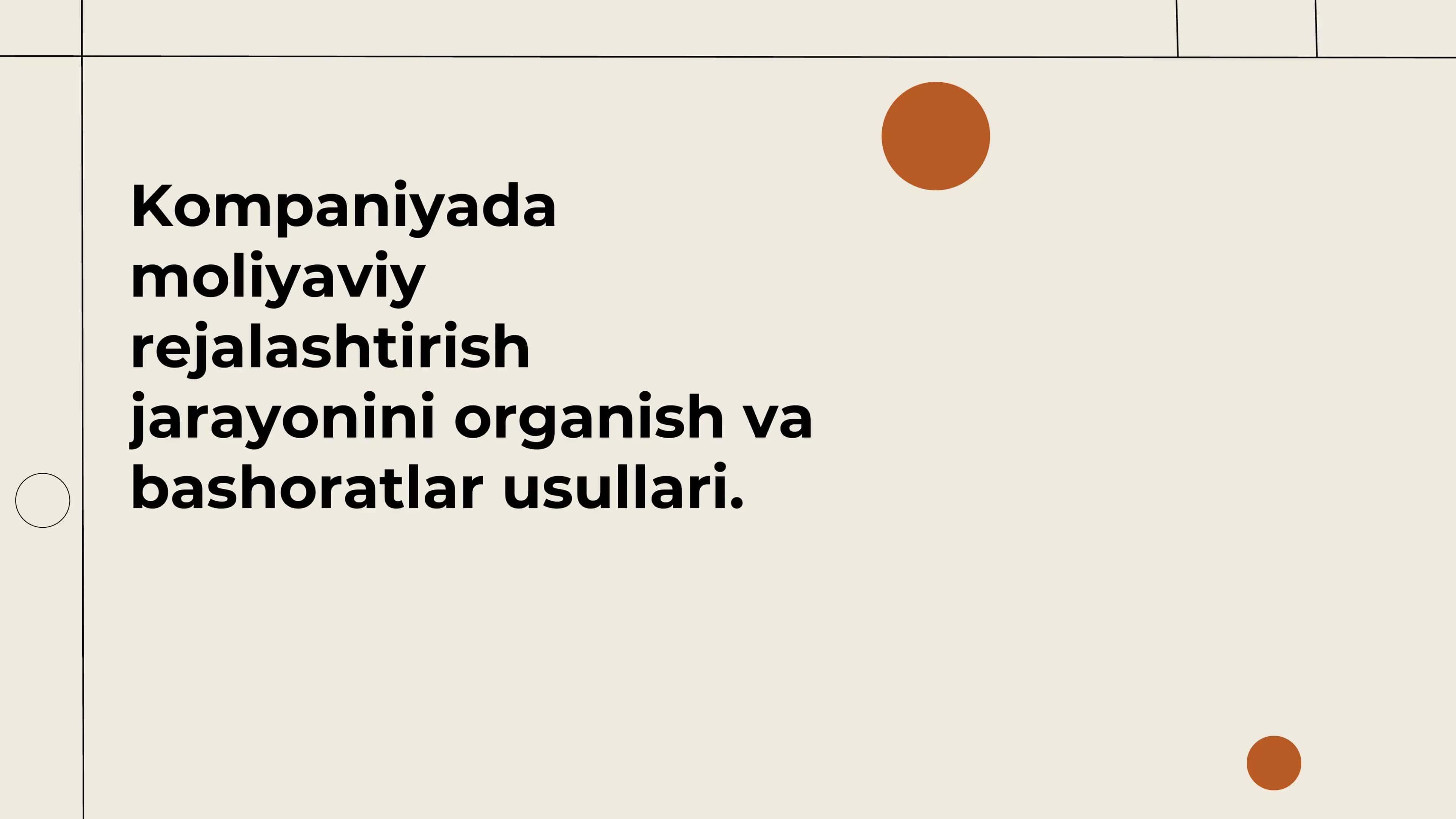 Moliyaviy rejalashtirish jarayoni 1