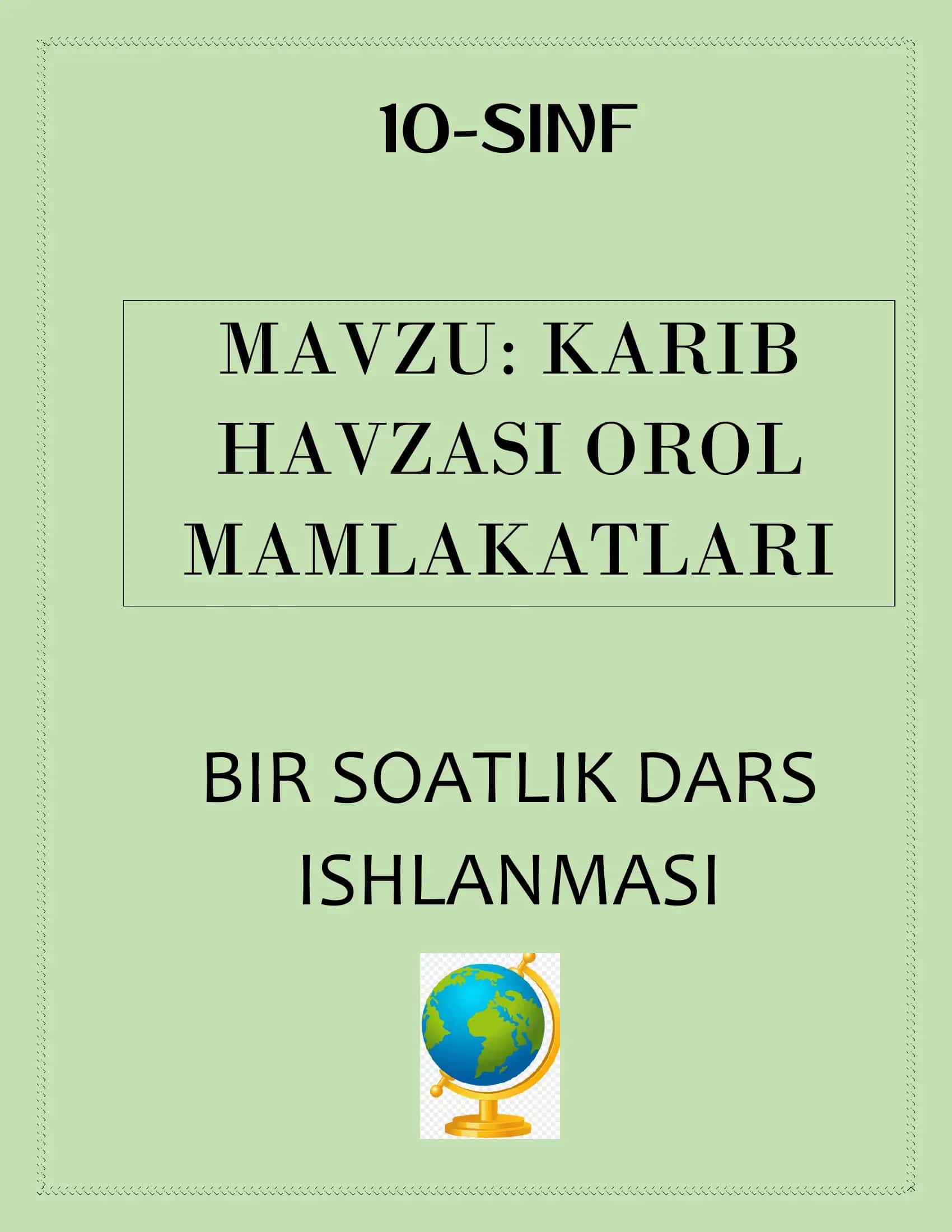 Karib Dengizi Orol Mamlakatlari 10-Sinf 1