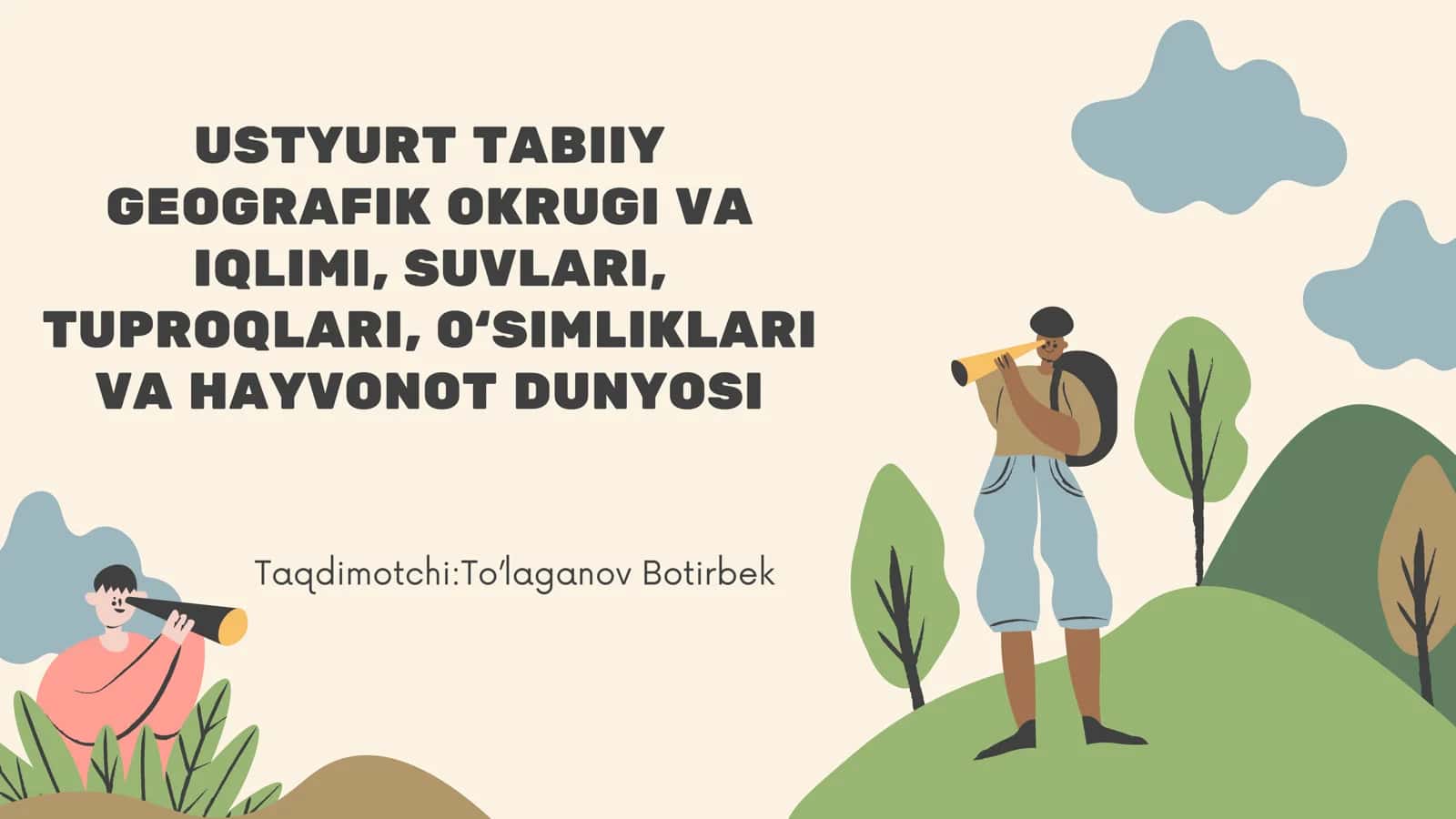 USTYURT TABIIY GEOGRAFIK OKRUGI VA IQLIMI, SUVLARI, TUPROQLARI, O‘SIMLIKLARI VA HAYVONOT DUNYOSI 1