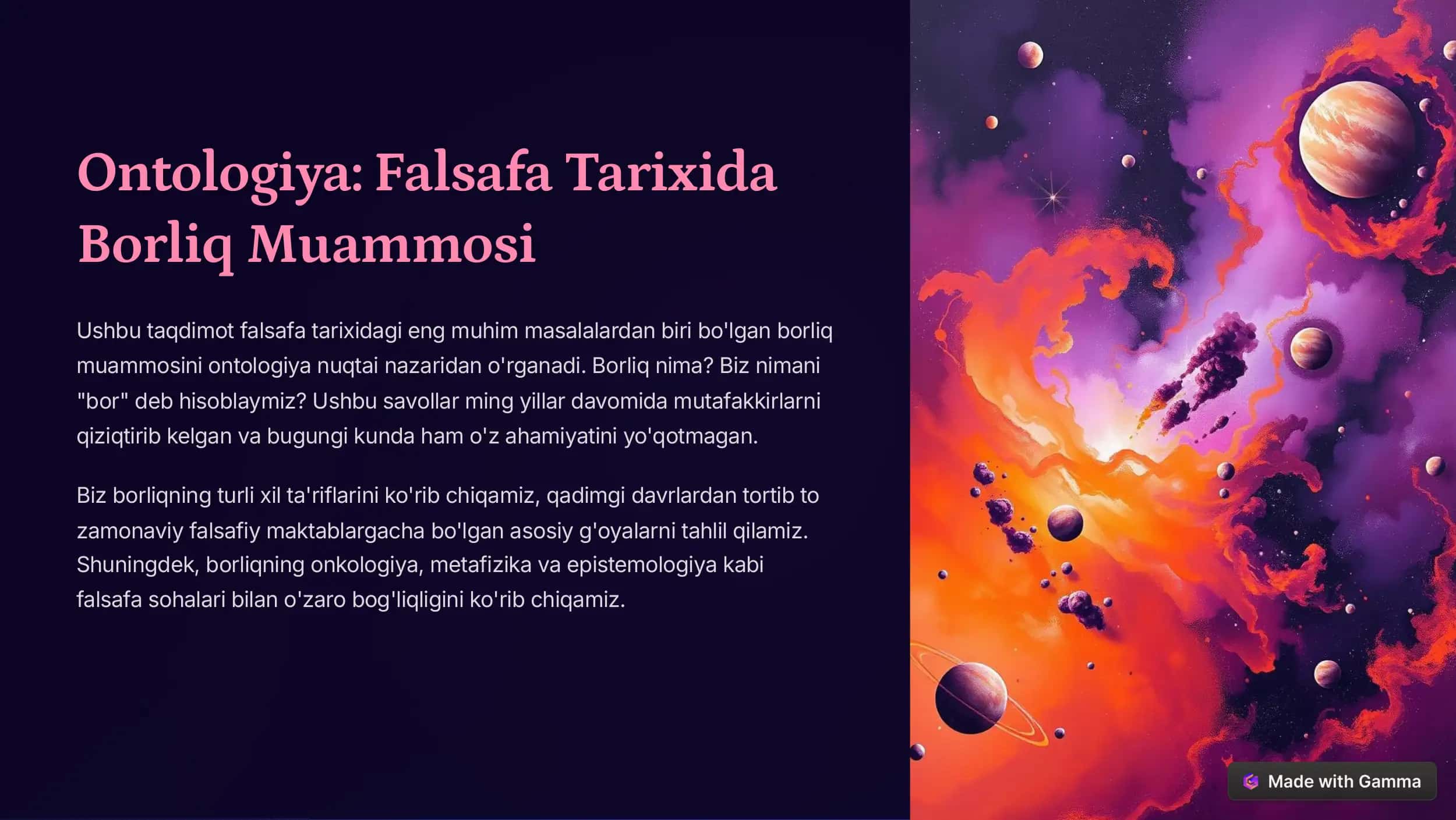 Ontologiya Falsafa Tarixida  Borliq Muammosi 1