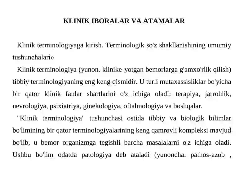 Klinik Ibolarlar va Atamalar