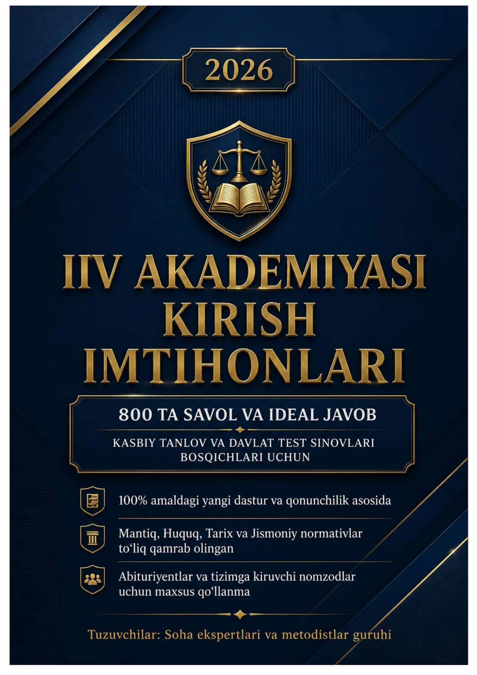 IIV AKADEMYASI KIRISH IMTIHON TESTLARI 2026 YIL 1