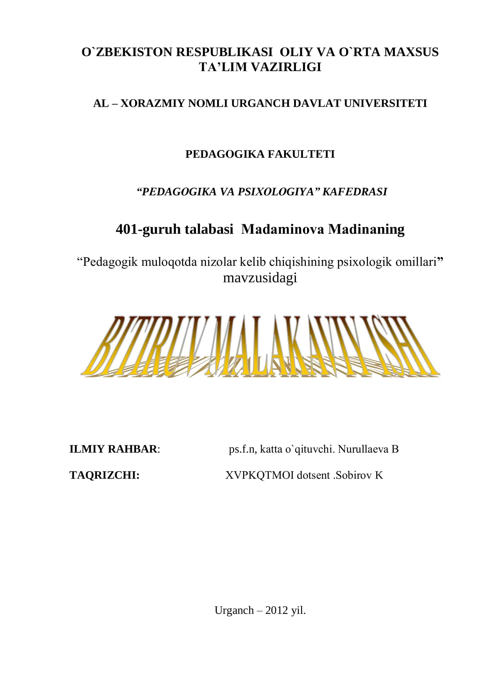 Pеdagоgik mulоqоtda nizоlar kеlib chiqishining psiхоlоgik оmillari 1