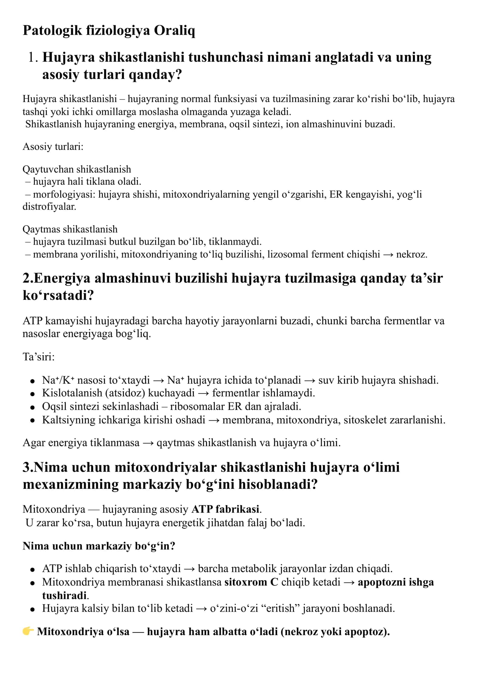 Patologik fiziologiya Oraliq 1
