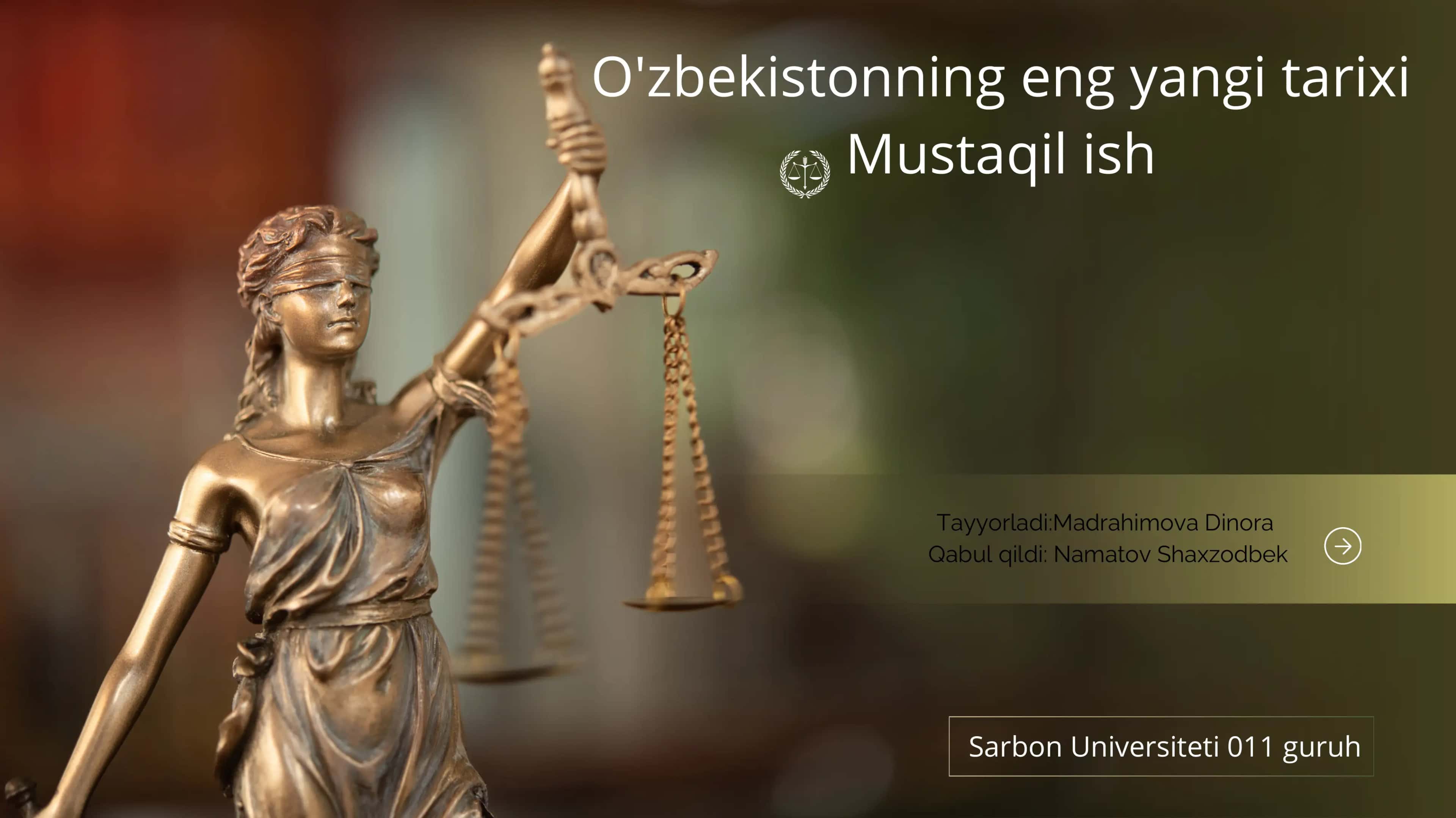 Yangi O'zbekistonda inson huquqlari va erkinliklari kafolatlanishi 1