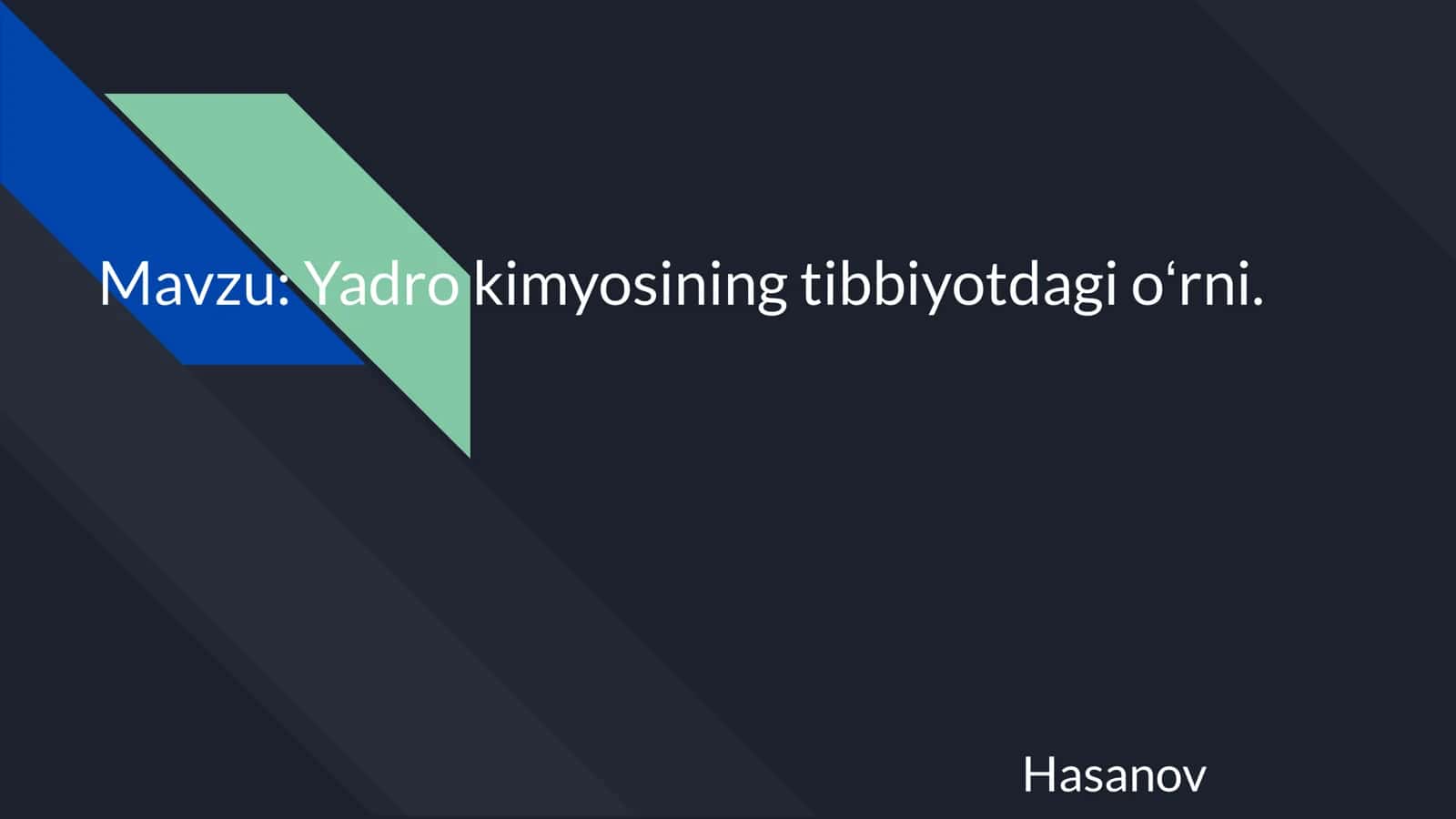 Yadro kimyosining tibbiyotdagi oʻrni 1