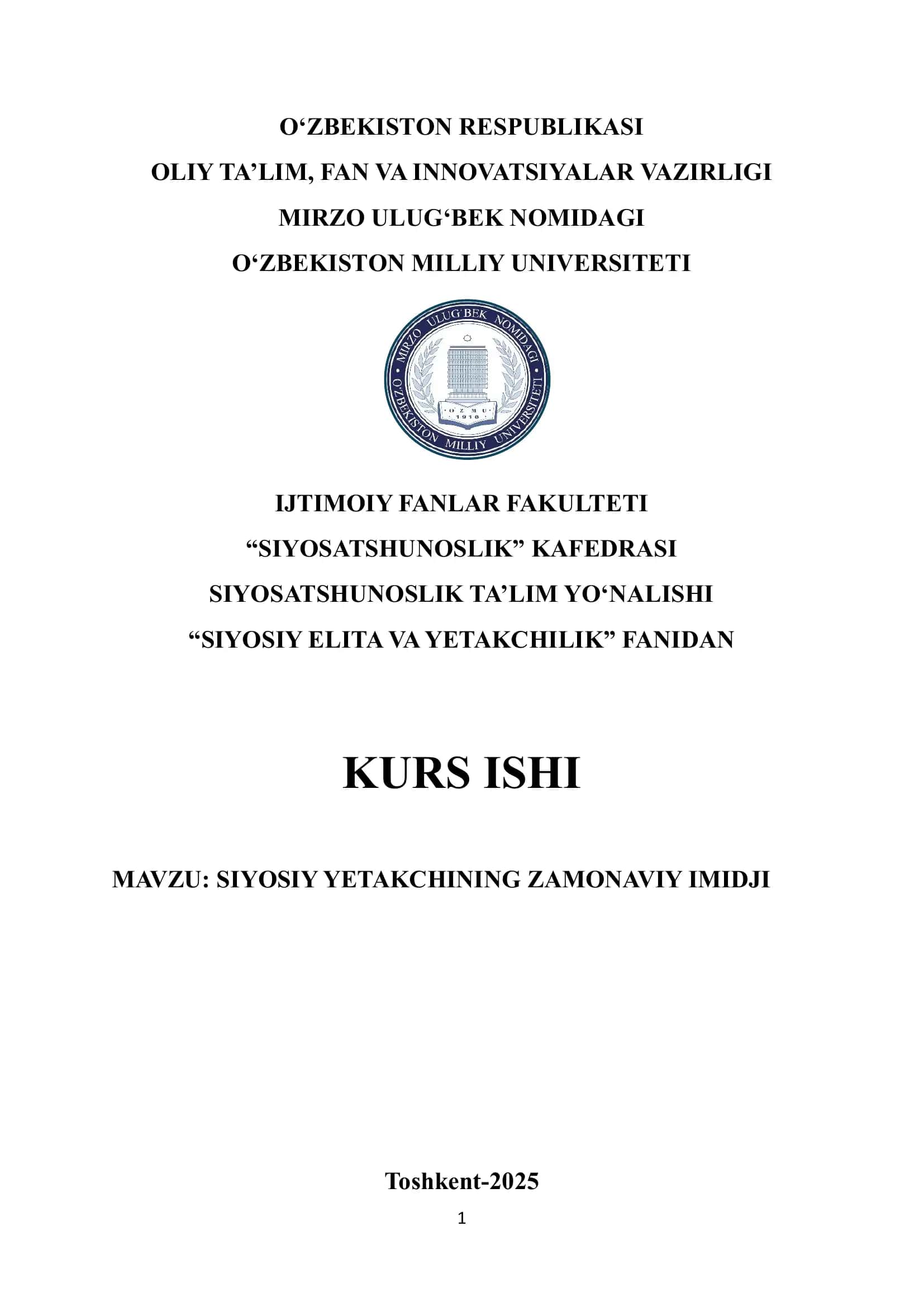 SIYOSIY YETAKCHINING ZAMONAVIY IMIDJI 1