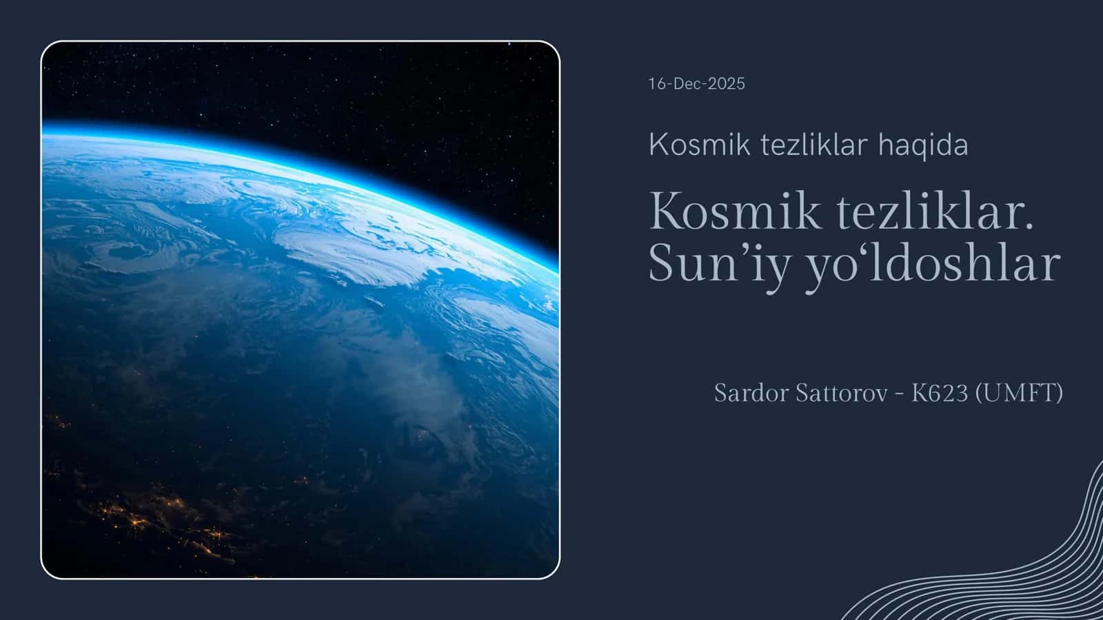 Kosmik tezliklar 1