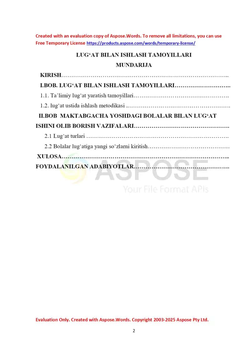 Lugʻat bilan ishlash tamoyillari 1
