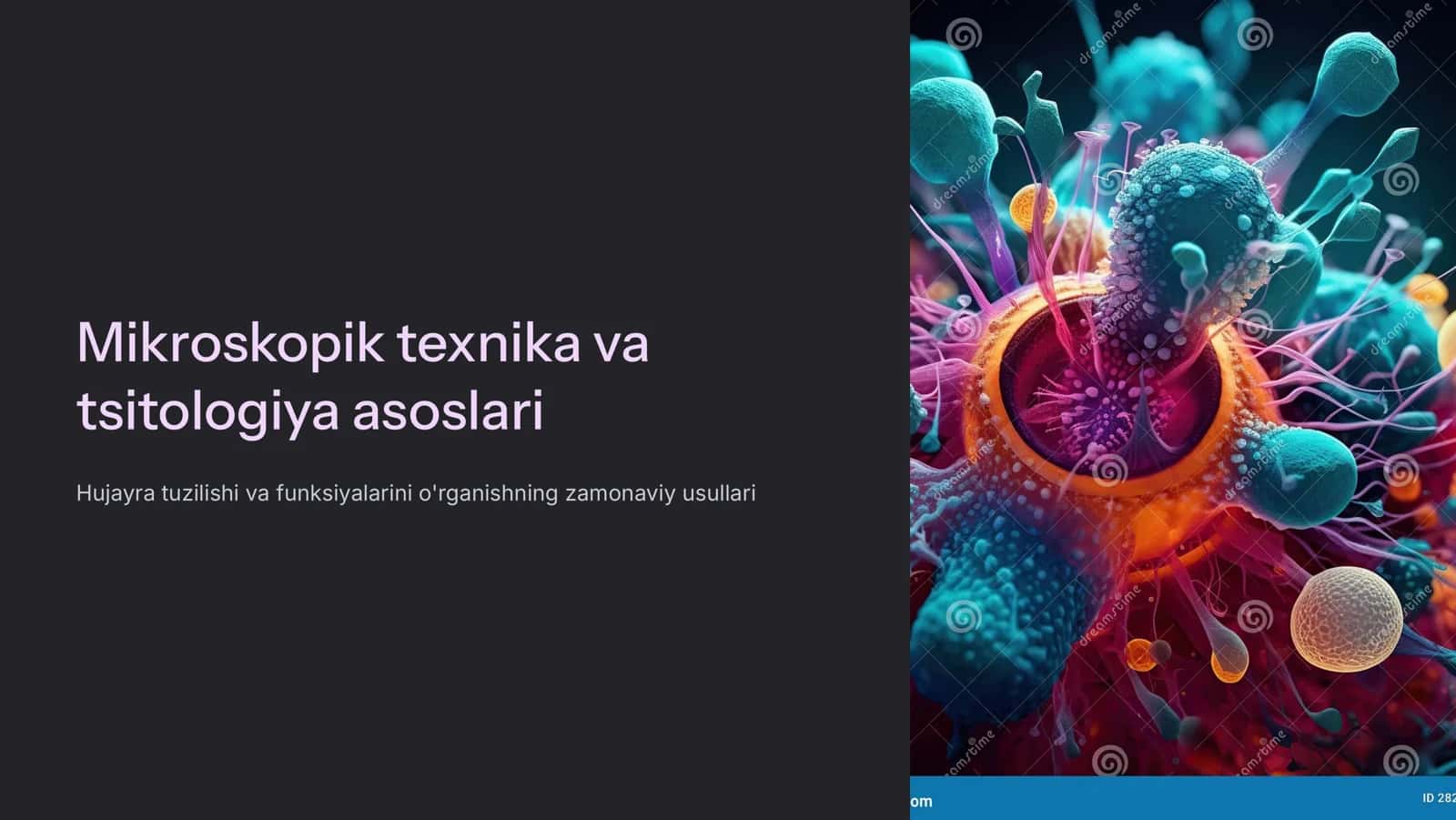 Mikroskopik texnika.Tsitologiya Xujayra  organoidlari.  Kiritmalar. Yadro Xujayra sikli 1