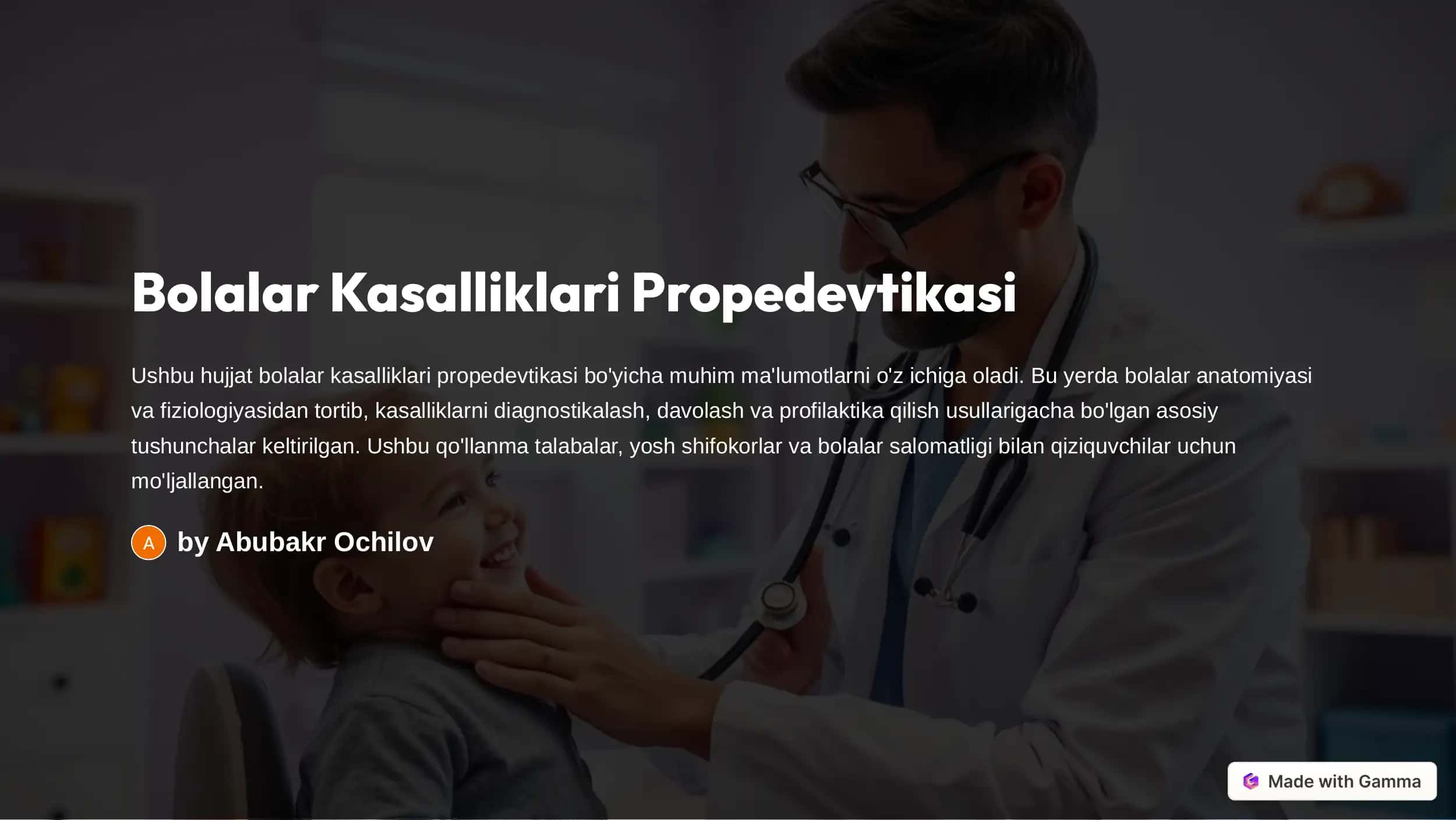 Bolalar Kasalliklari Propedevtikasi 1
