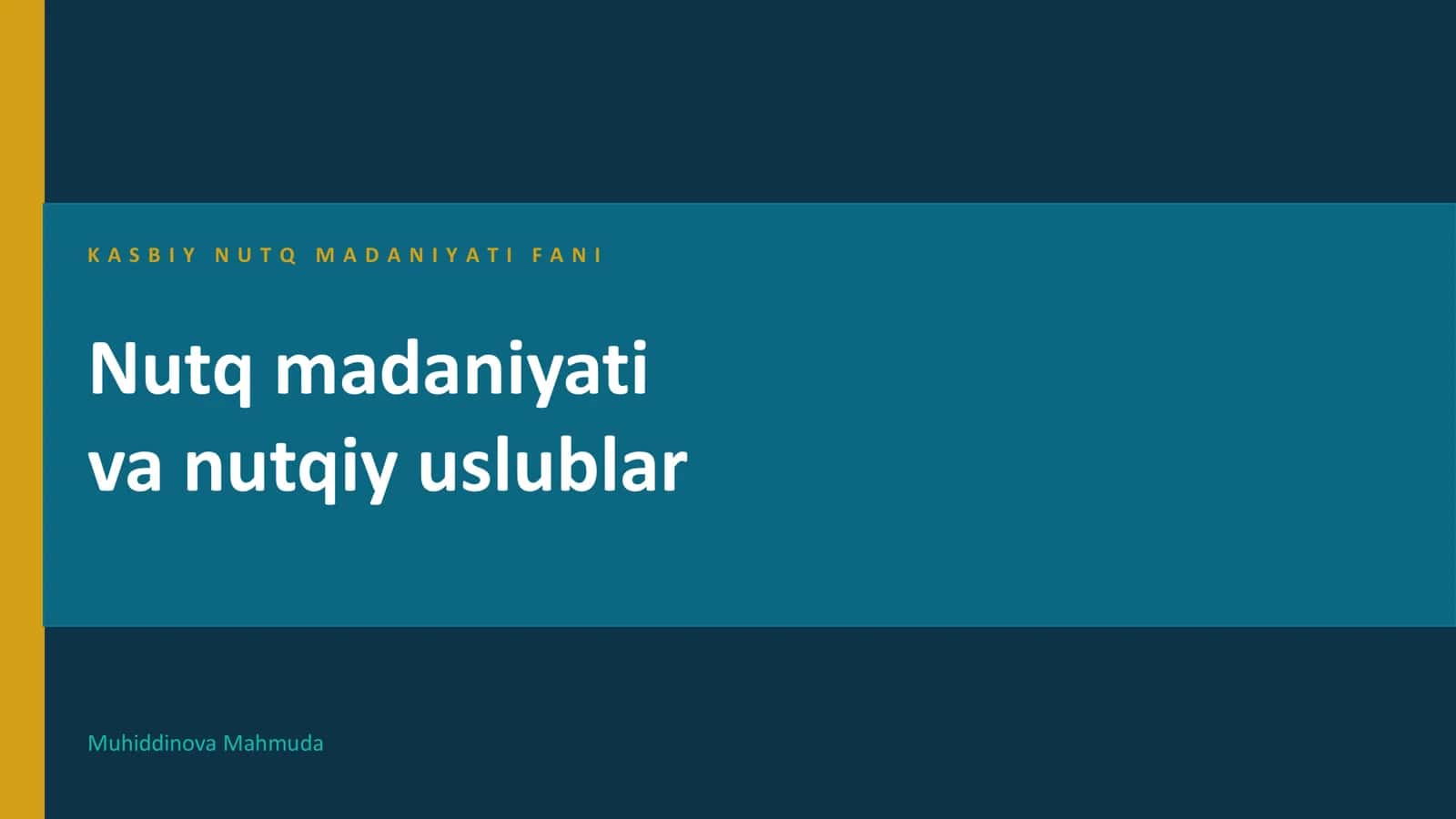 Nutq madaniyati va nutqiy uslublar 1