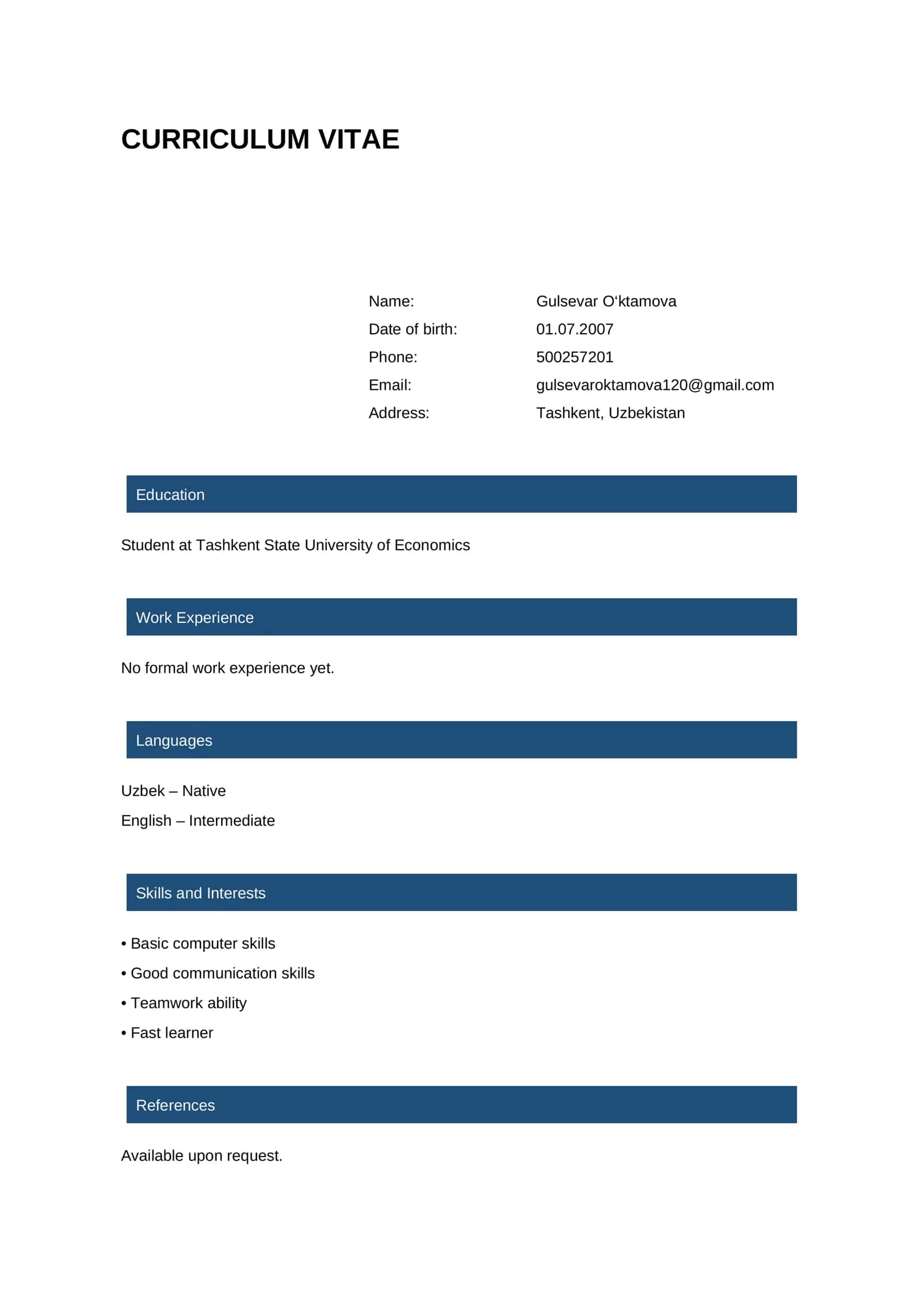 Curriculum Vitae 1