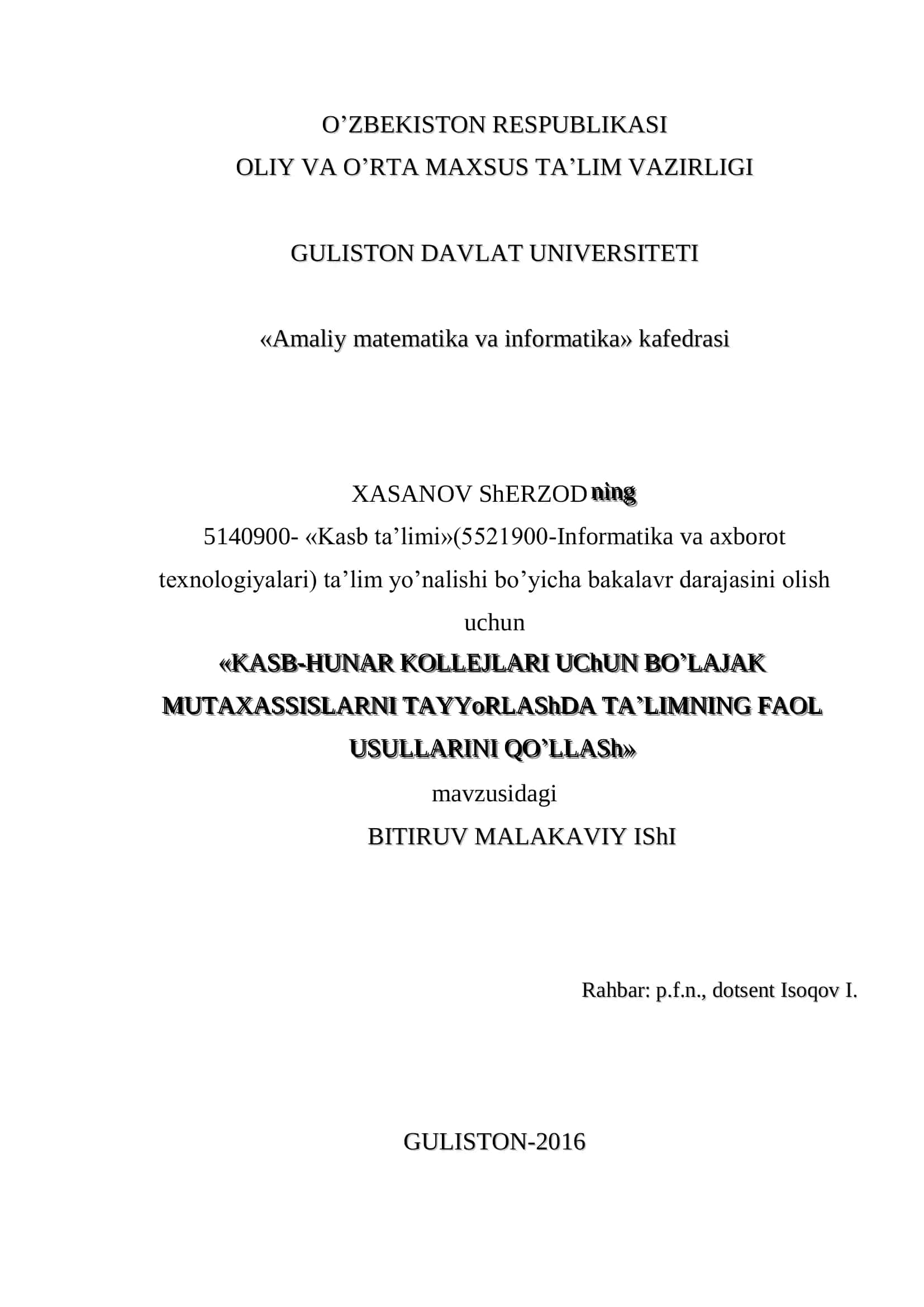 Amaliy matematika va informatika 1