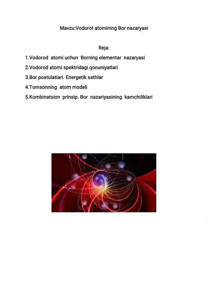 Vodorot atomining Bor nazaryasi