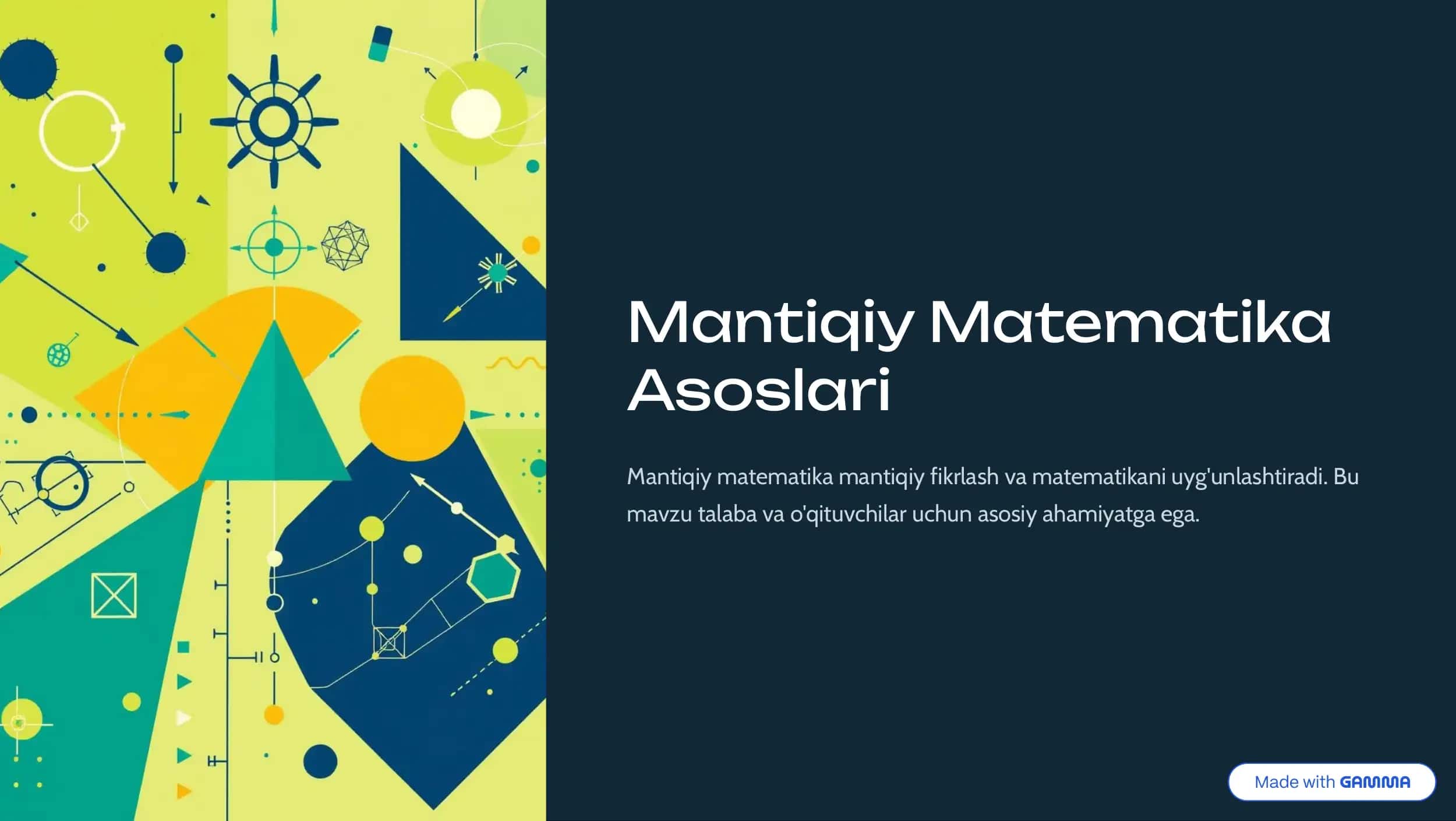 Mantiqiy Matematika 1