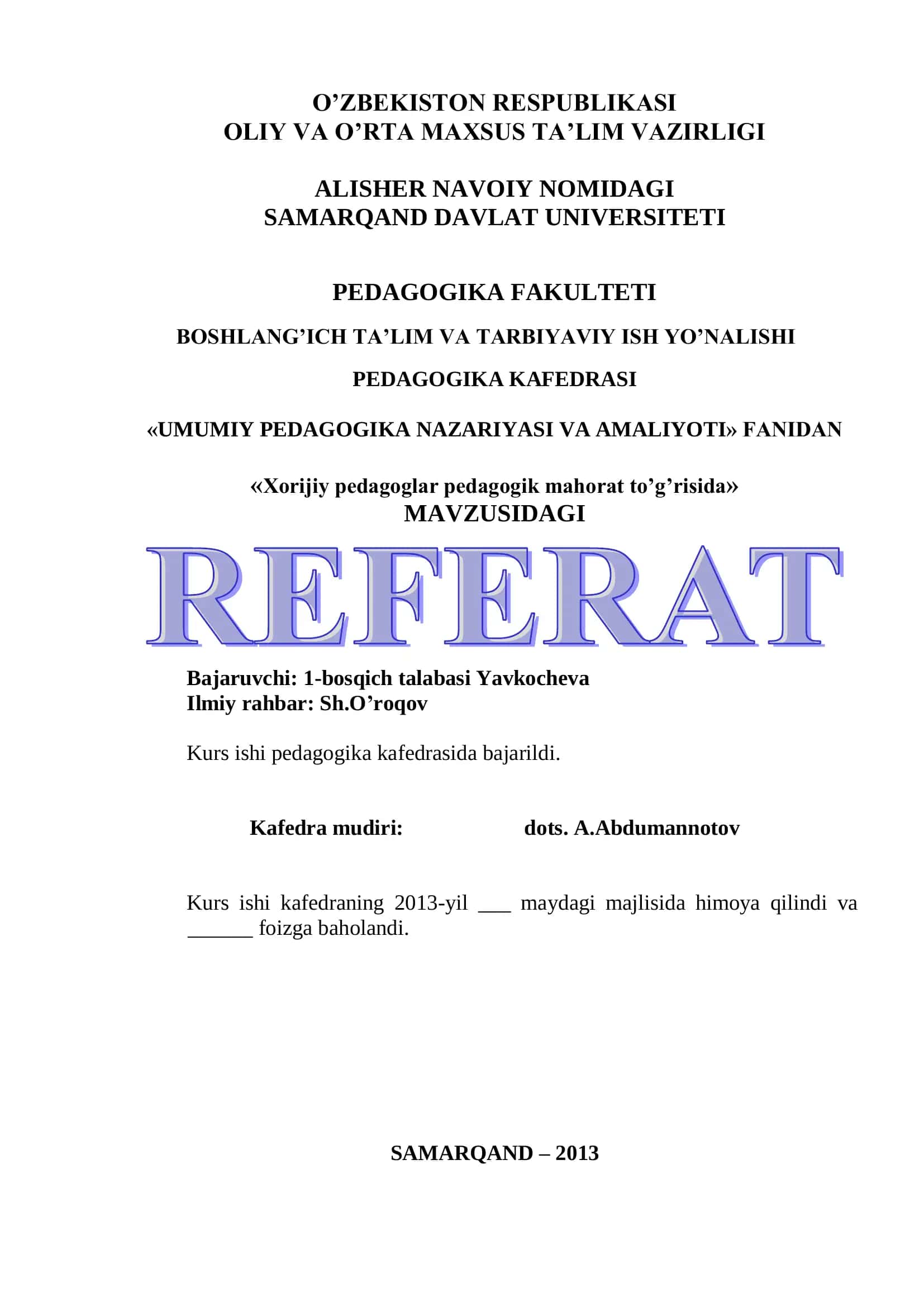 Xorijiy pedagoglar pedagogik mahorat to’g’risida 1