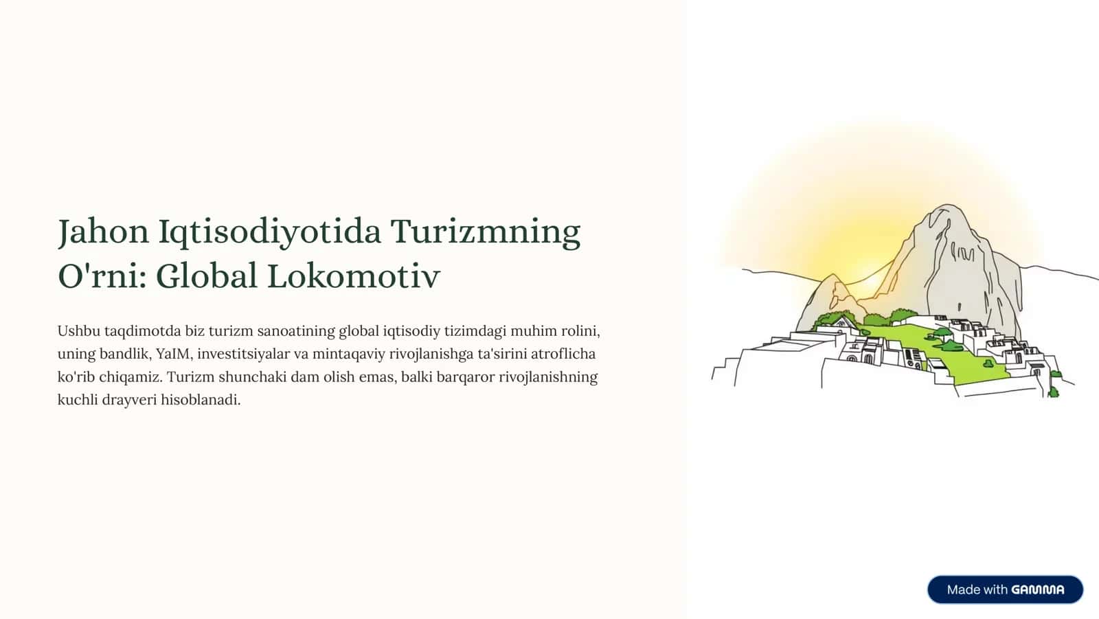 Turizmning Global Iqtisodiyotdagi Rolini O'rganing 1
